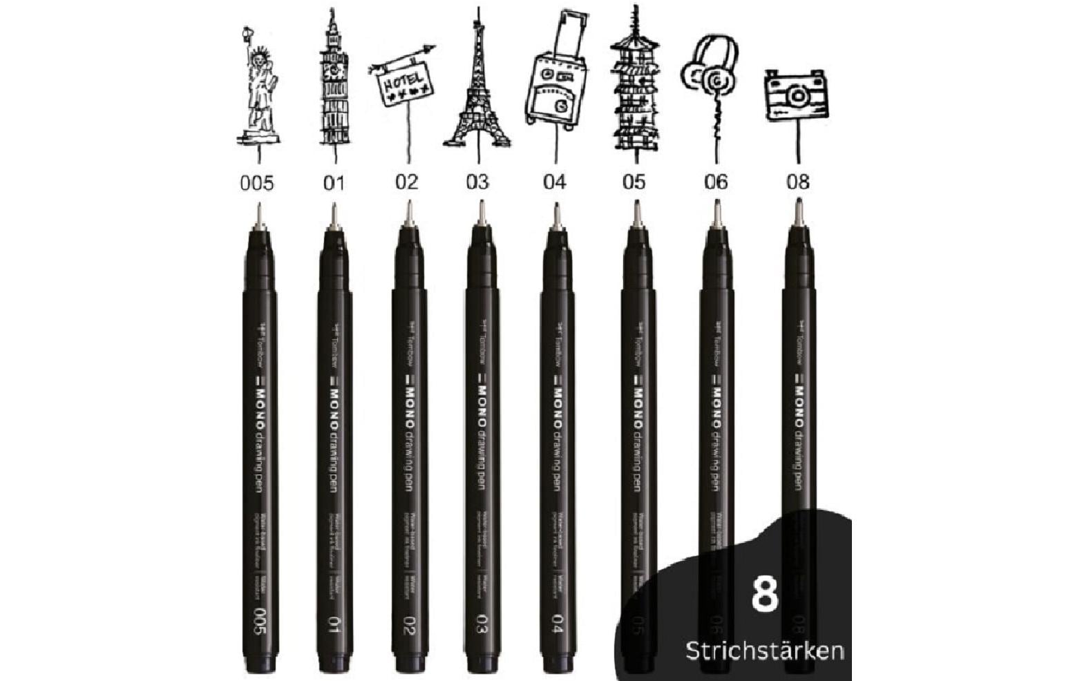 Tombow Fineliner MONO drawing pen 0.25 mm, Schwarz