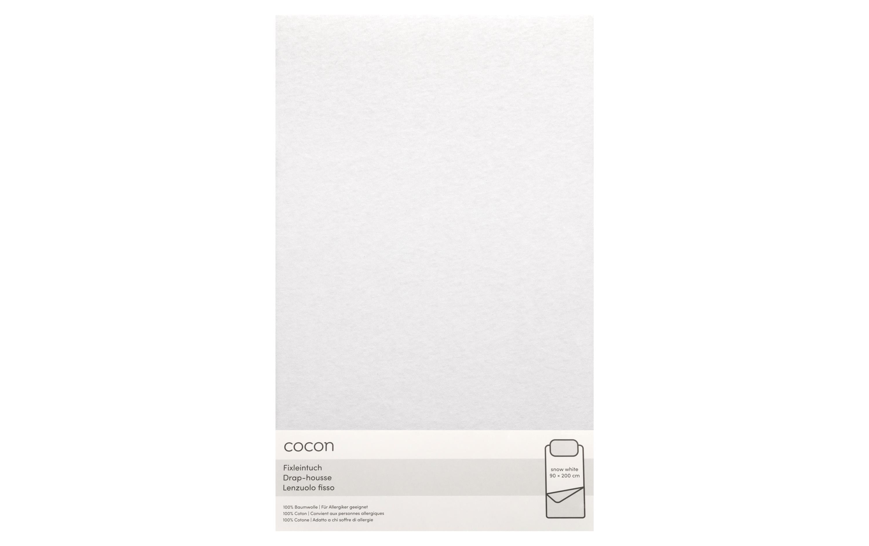 COCON Fixleintuch 90-100 x 200 cm, Edelweiss