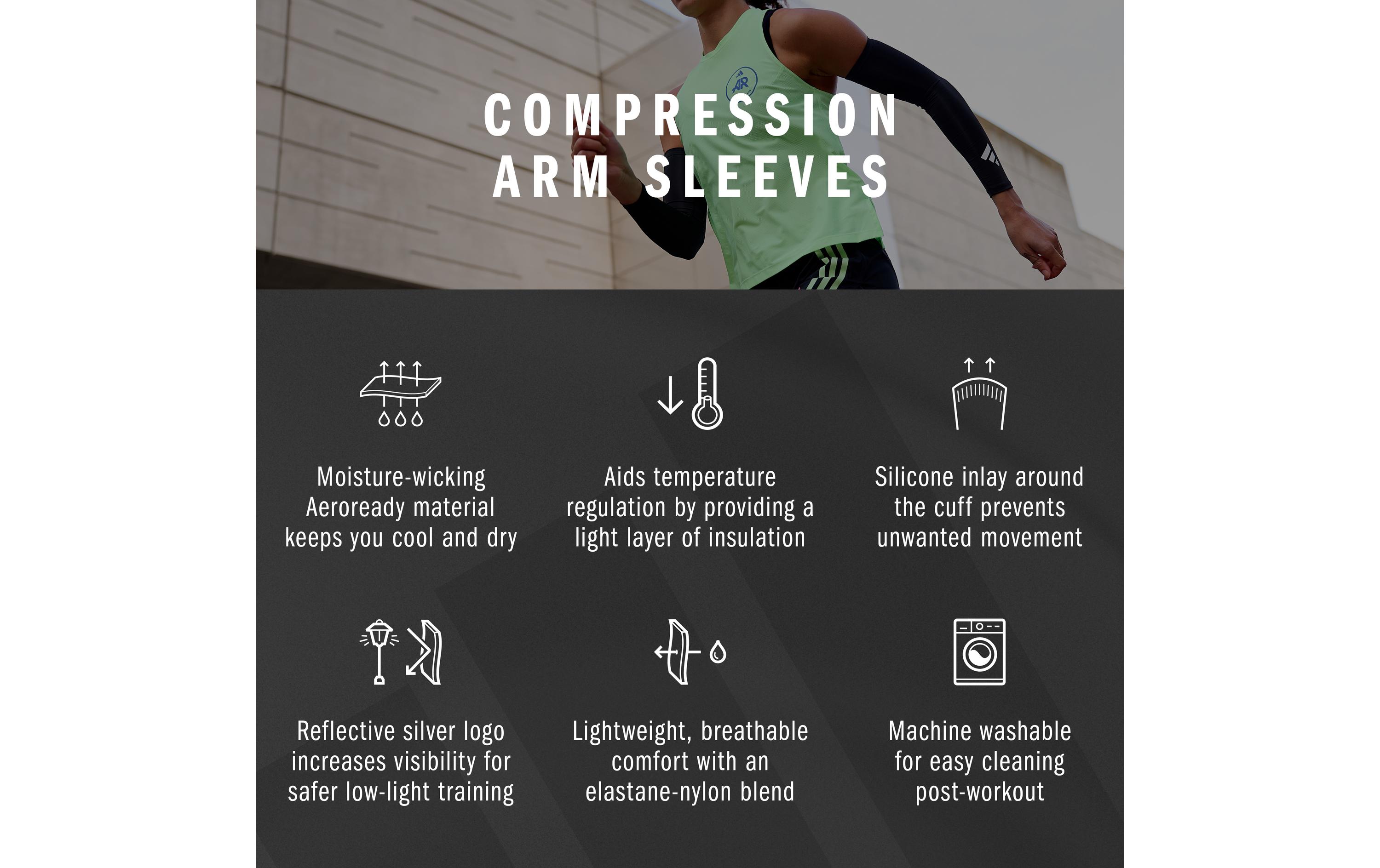 adidas Compression Arm Sleeves Schwarz, L-XL