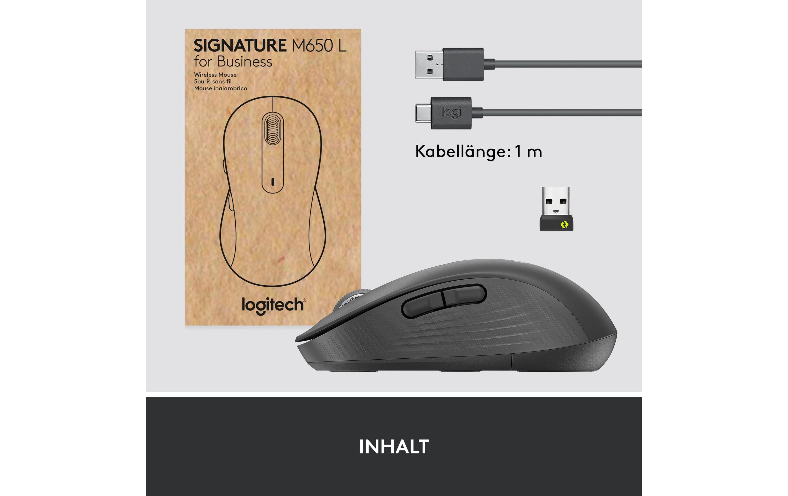 Logitech Maus Signature M650 L for Business Graphite