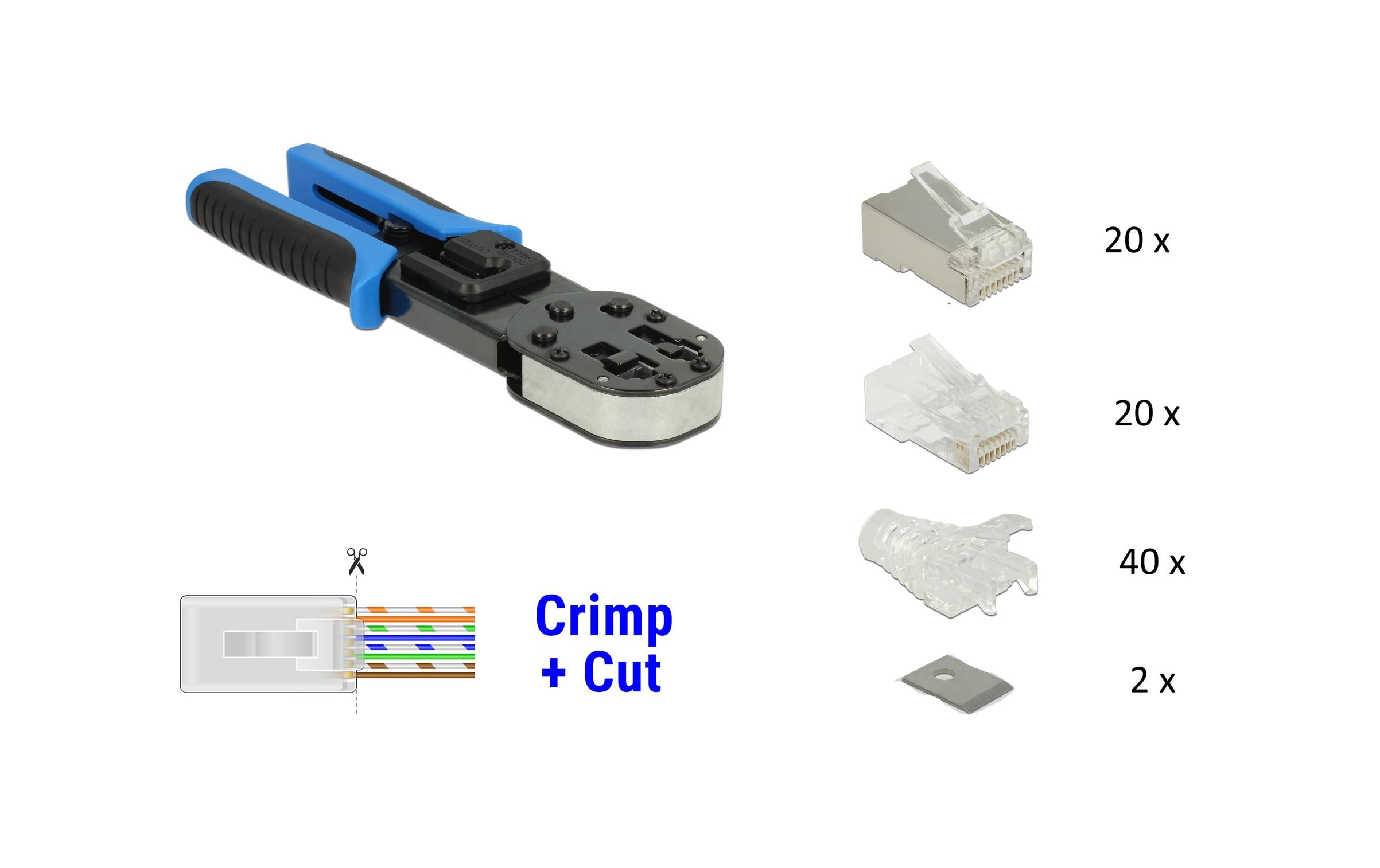 Delock Werkzeugset RJ45 Crimp&Cut Werkzeugset