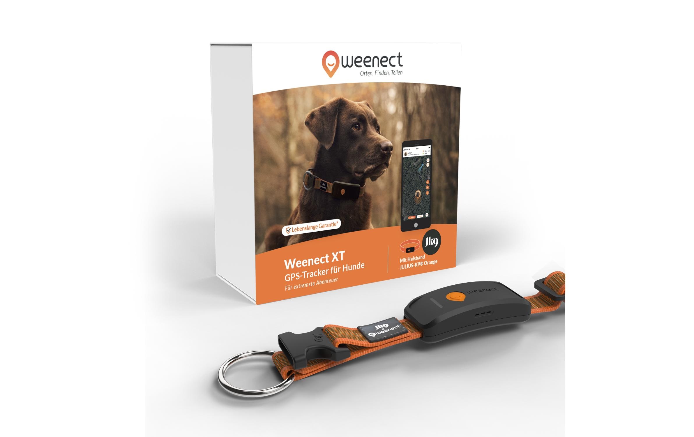 Weenect GPS-Tracker für Hunde XT mit Halsband orange