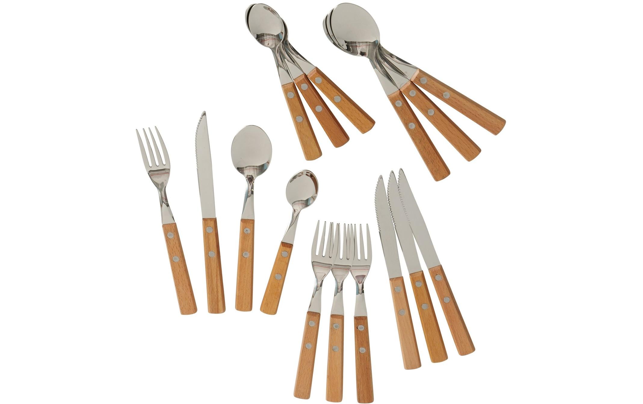 Boltze Besteck-Set Forky 16-teilig, Braun/Silber