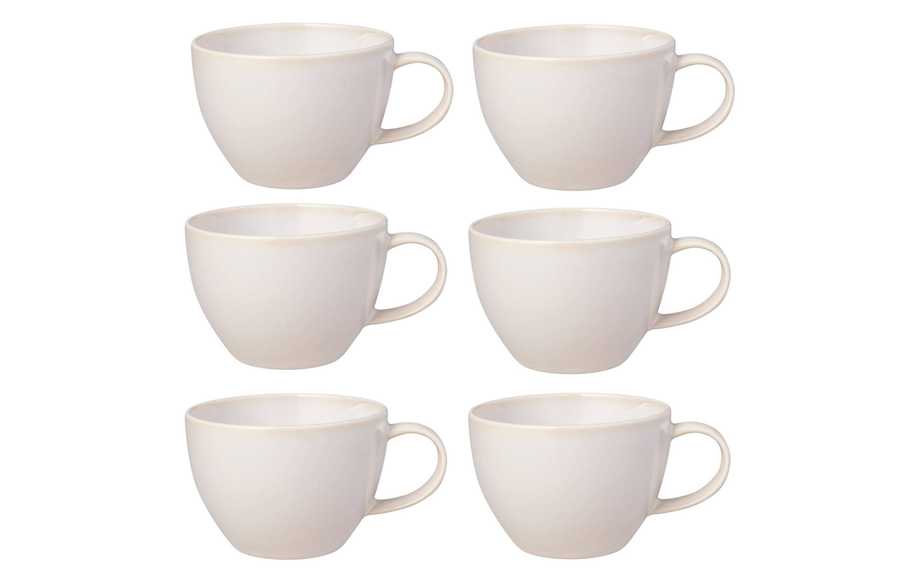 Villeroy & Boch Kaffeetasse Crafted Cotton 247 ml, 6 Stück, Weiss