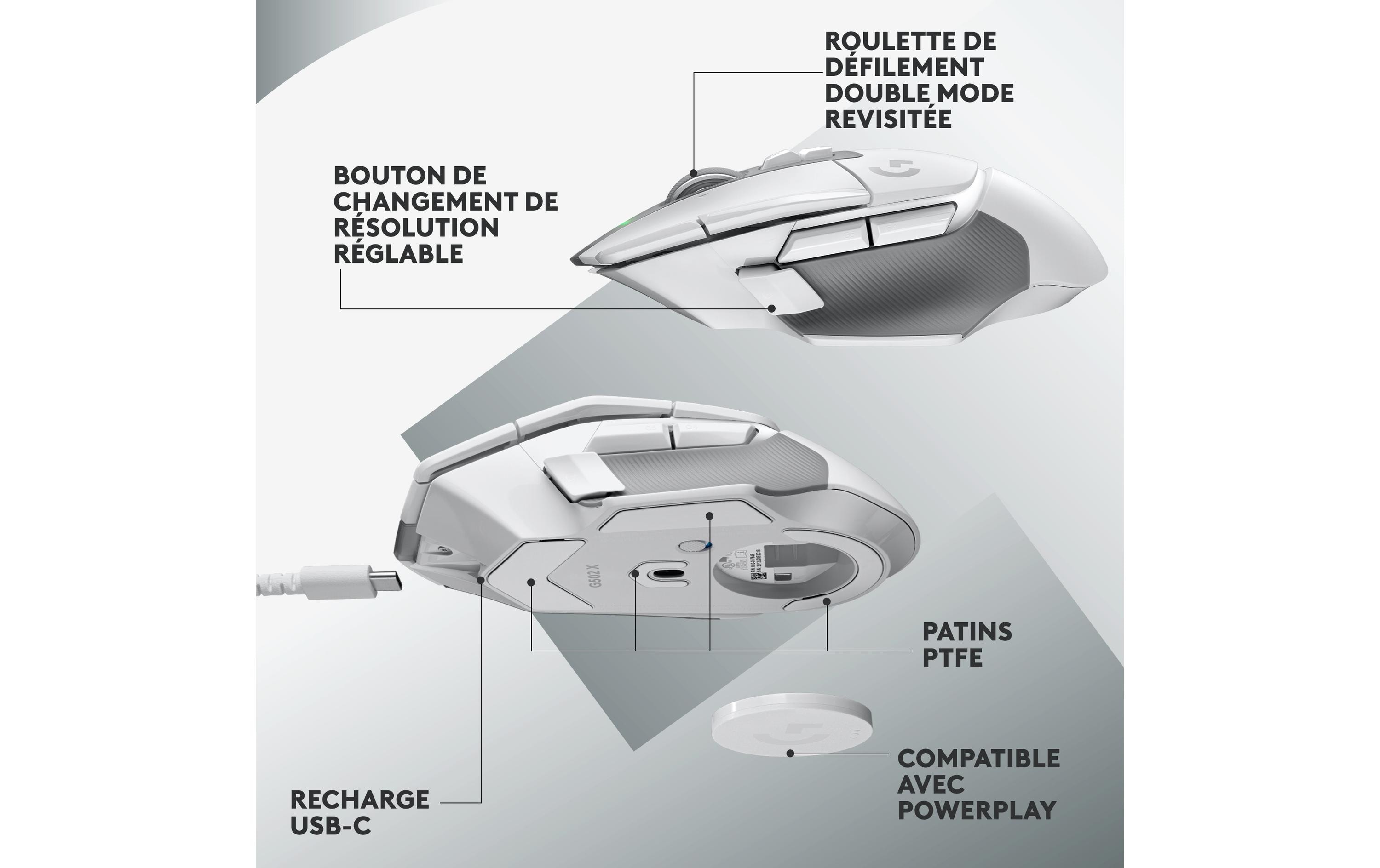 Logitech Gaming-Maus G502 X Lightspeed Weiss