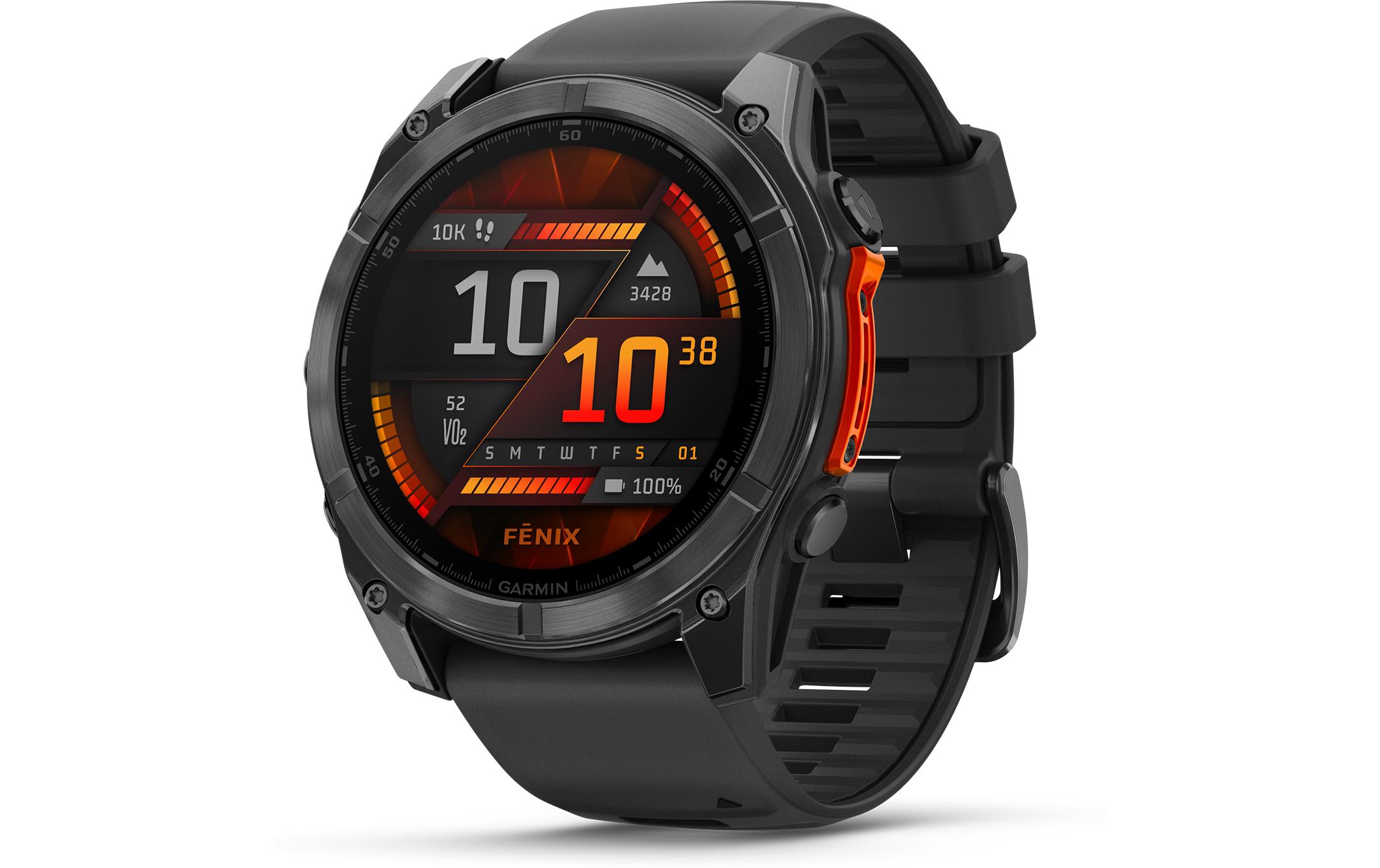 GARMIN Sportuhr Fenix 8 AMOLED, 47 mm Schwarz/Schiefergrau