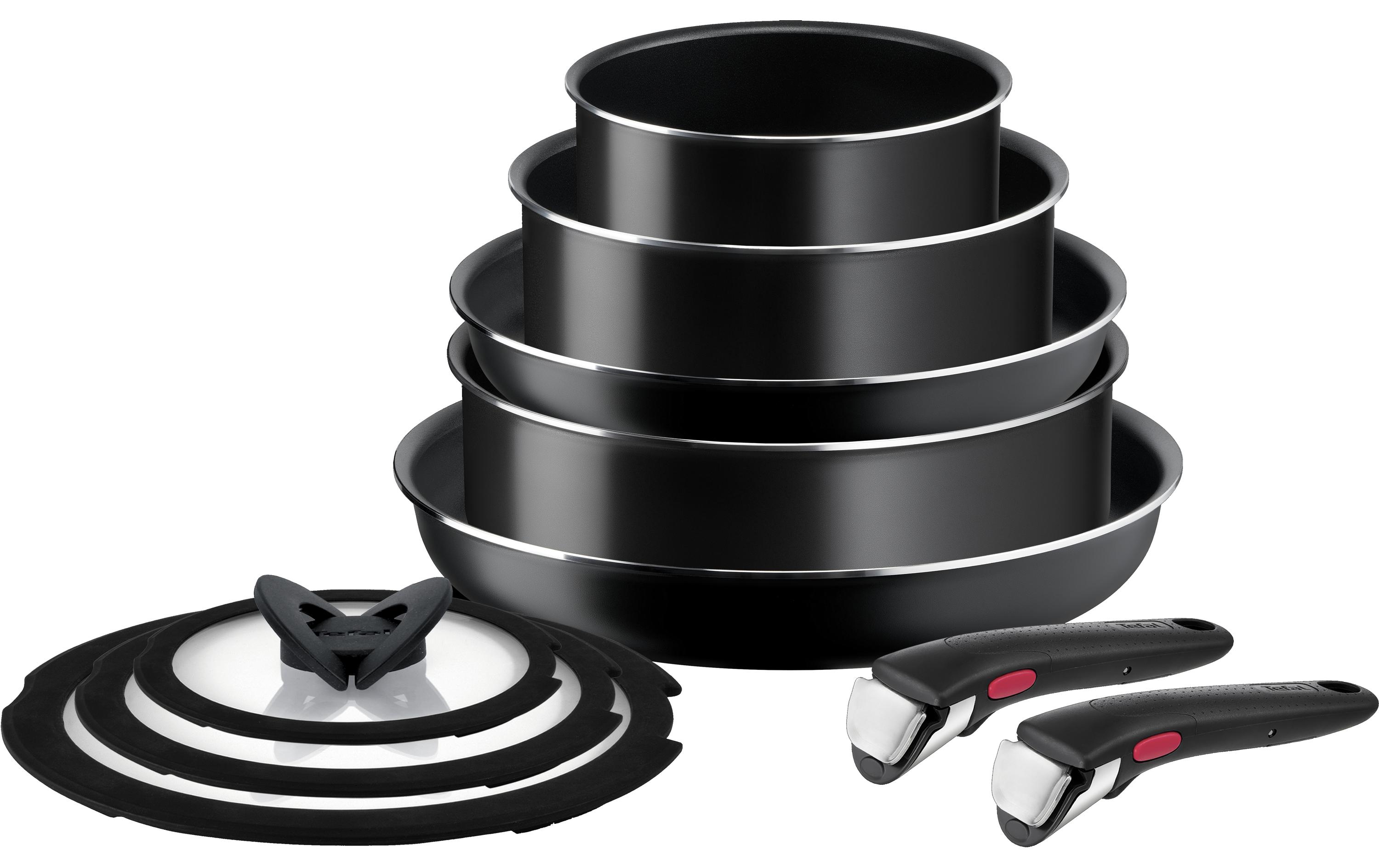 Tefal Kochgeschirr-Set Ingenio Easy On 10-teilig, Schwarz