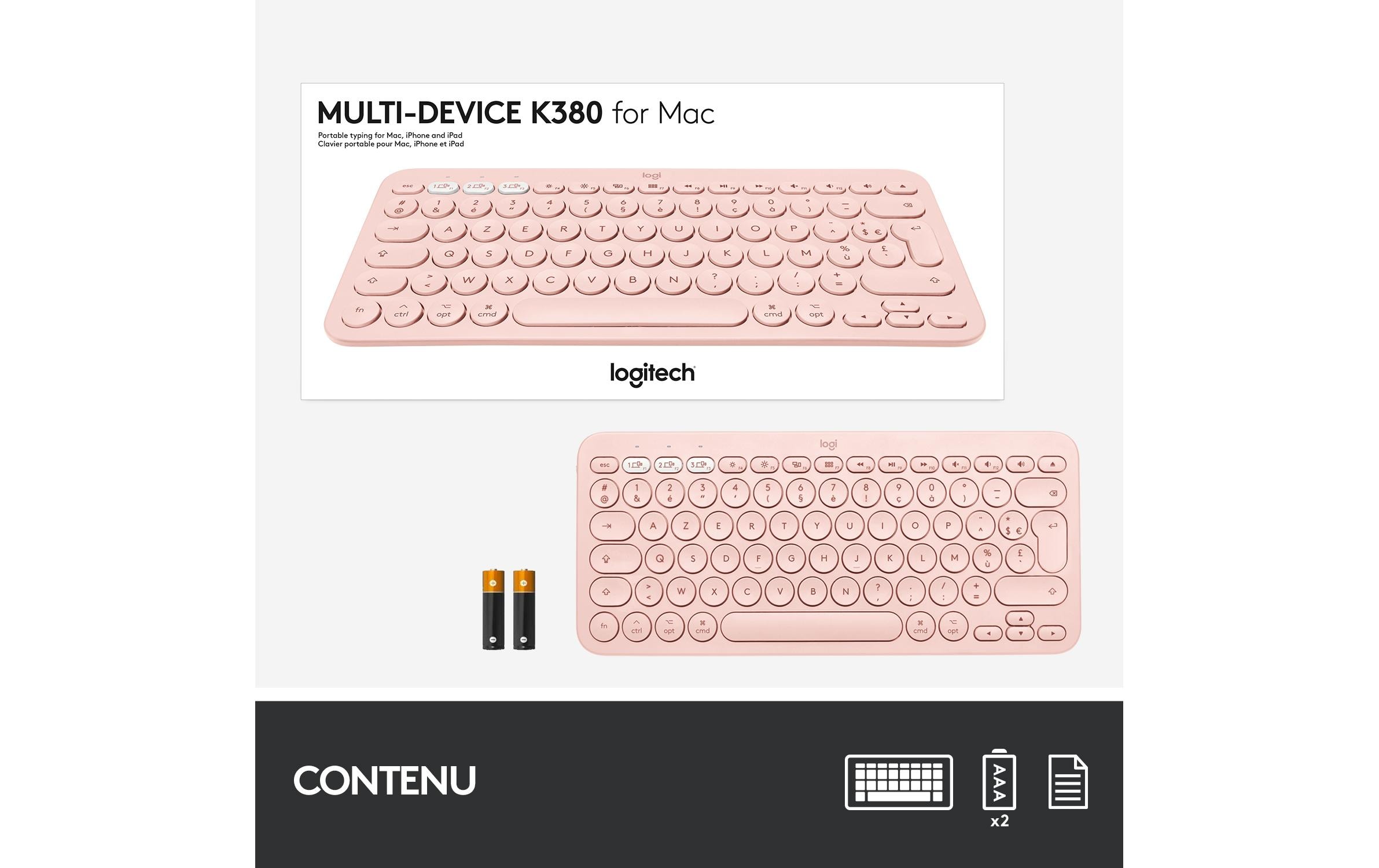 Logitech Bluetooth-Tastatur K380 for Mac Multi-Device Rosa