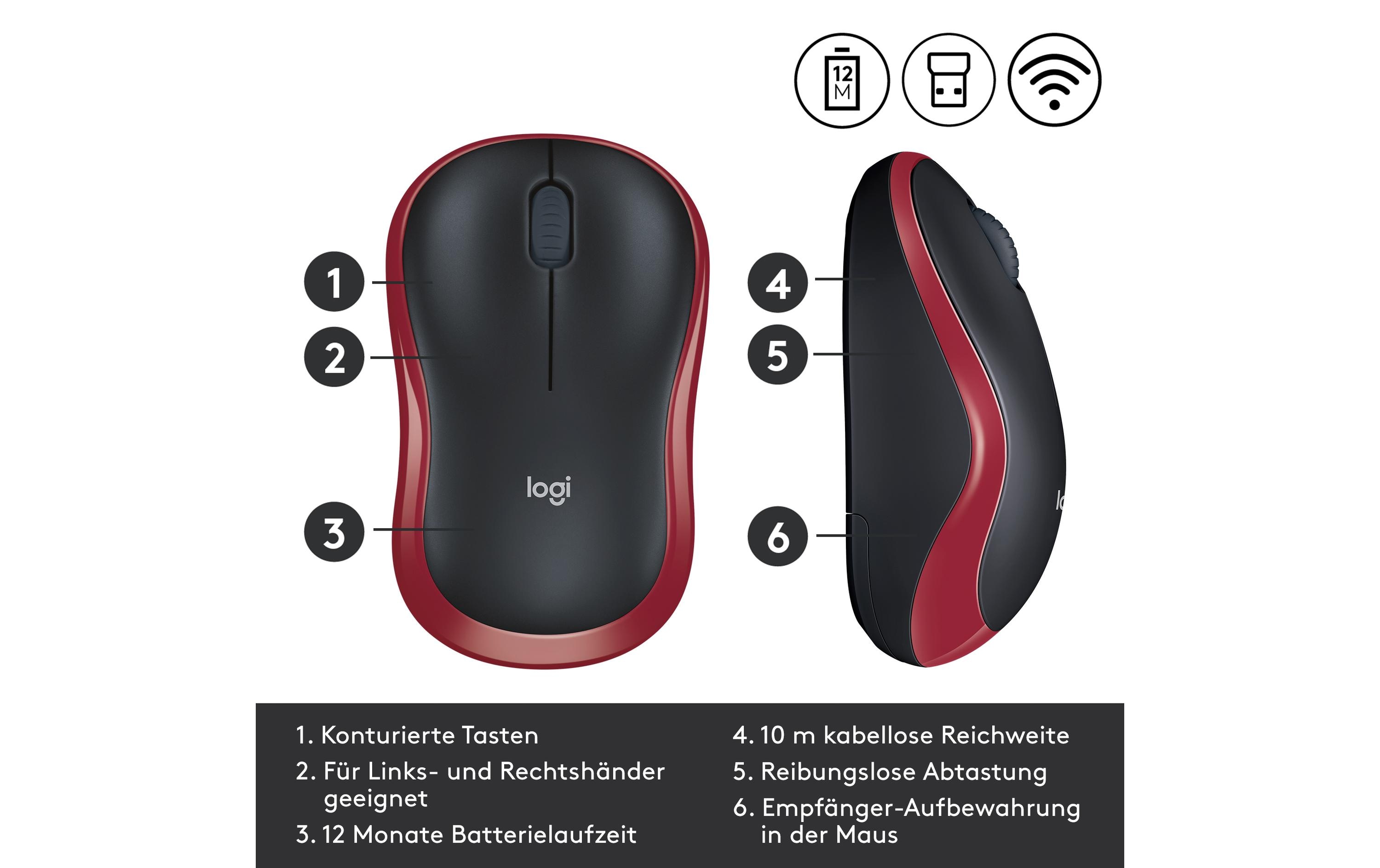 Logitech Maus M185 Wireless