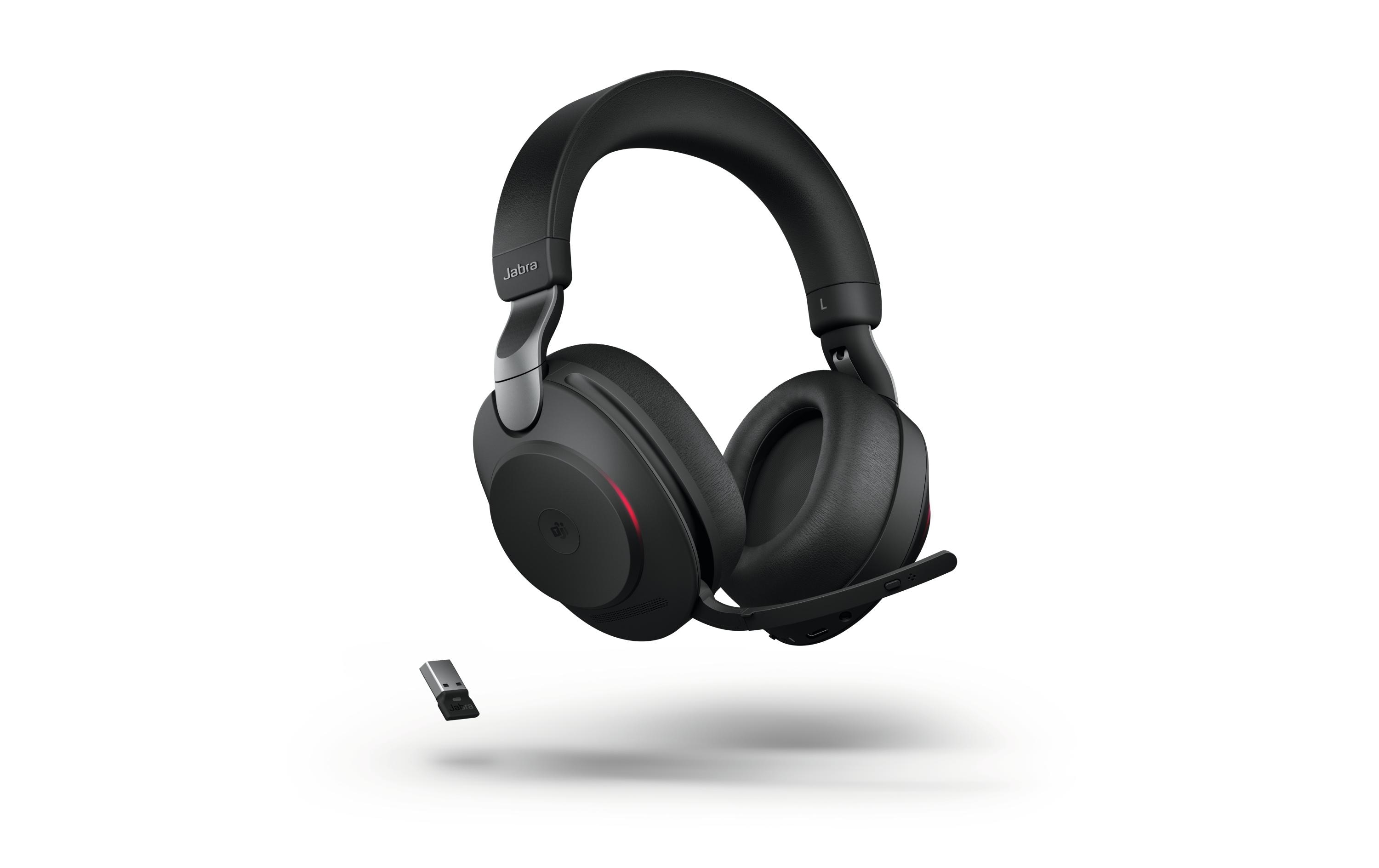 Jabra Headset Evolve2 85 Duo MS Schwarz, USB-A, inkl. Ladestation