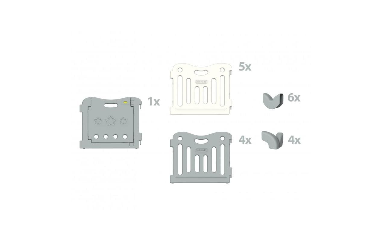 BABY CARE Laufgitter Melange Grey 2.19 m x 1.47 m x 63 cm