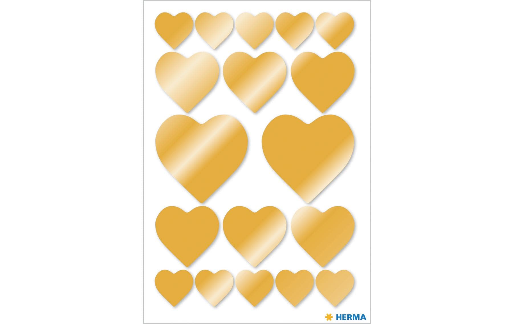 Herma Stickers Metallic Sticker Herzen Gold 36 Stück Gold