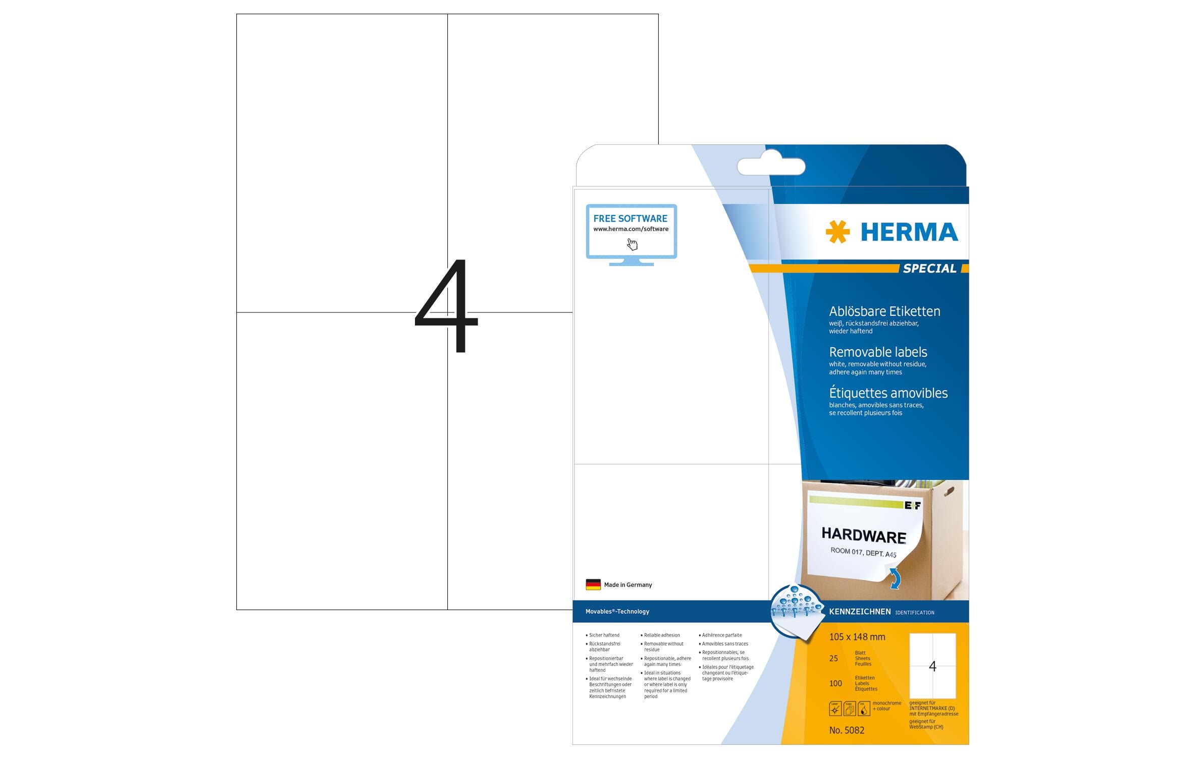 HERMA Universal-Etiketten 10.5 x 14.8 cm, 100 Etiketten