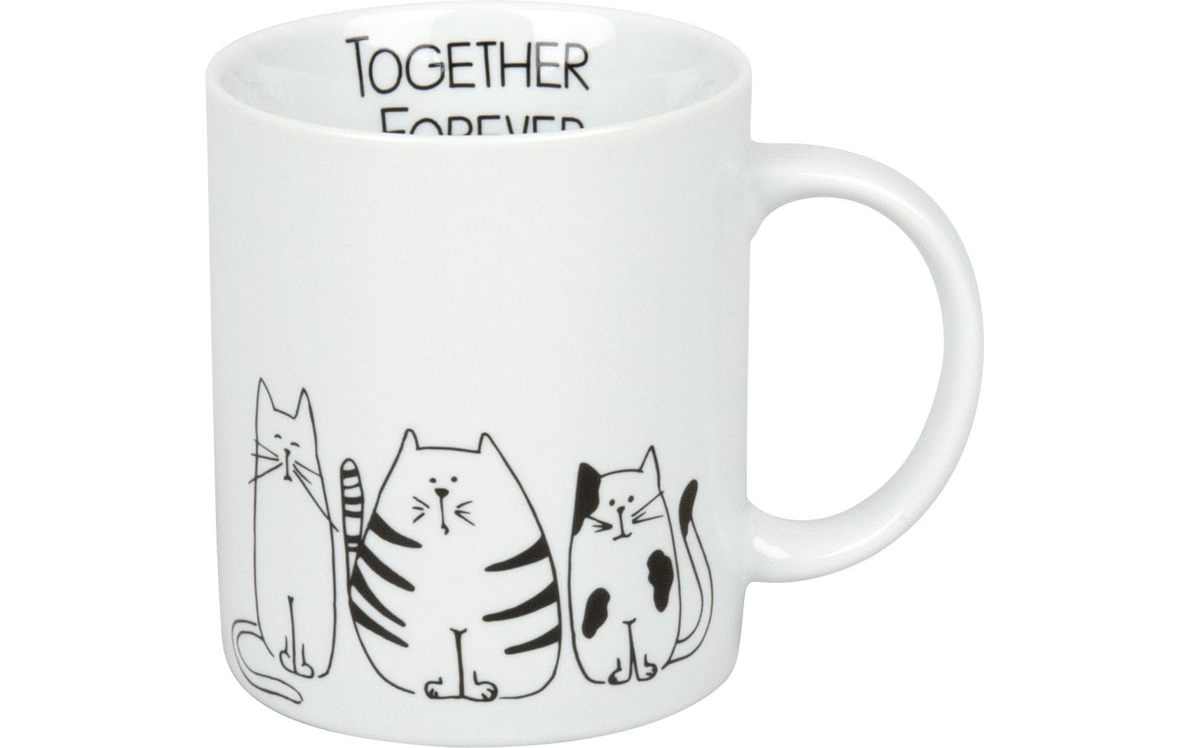 Könitz Kaffeetasse Funny Cats 300 ml, 1 Stück, Weiss