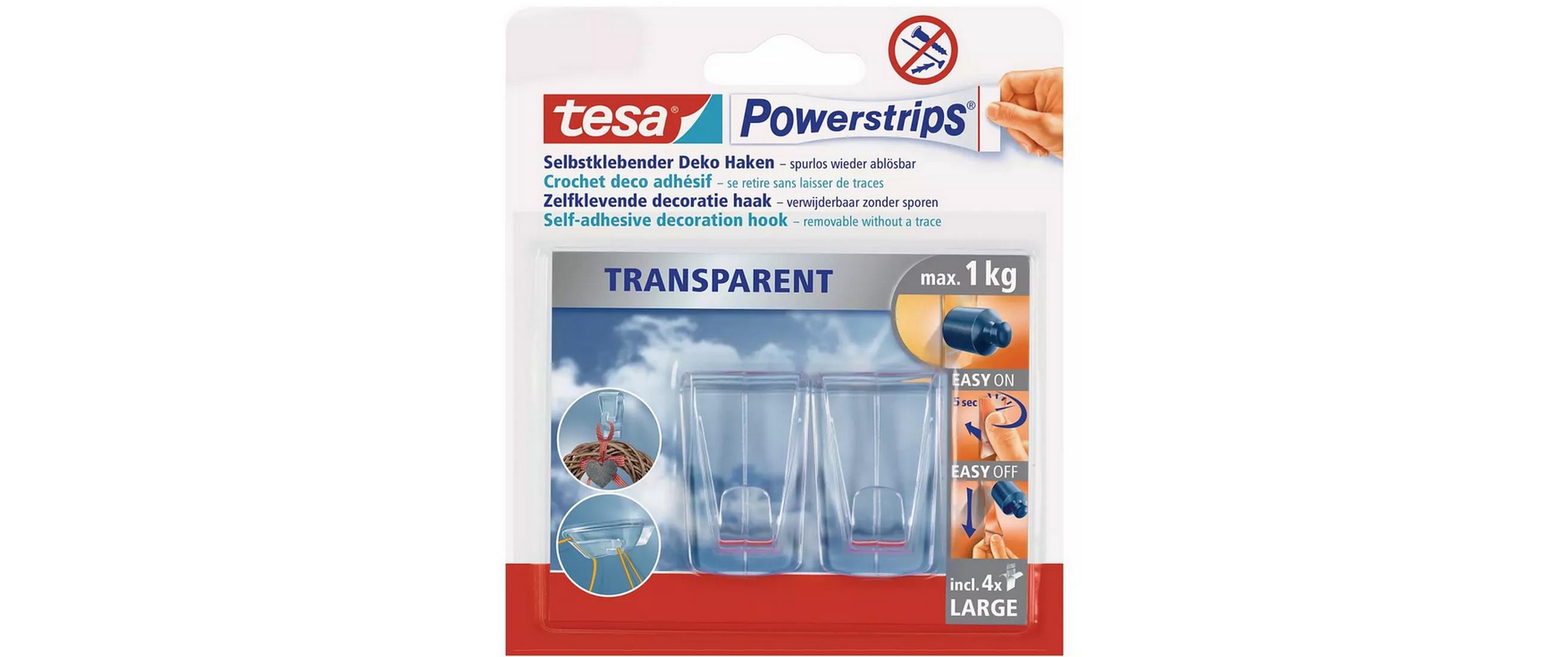 tesa Hakenset Powerstrips DECO Large, 2er Pack