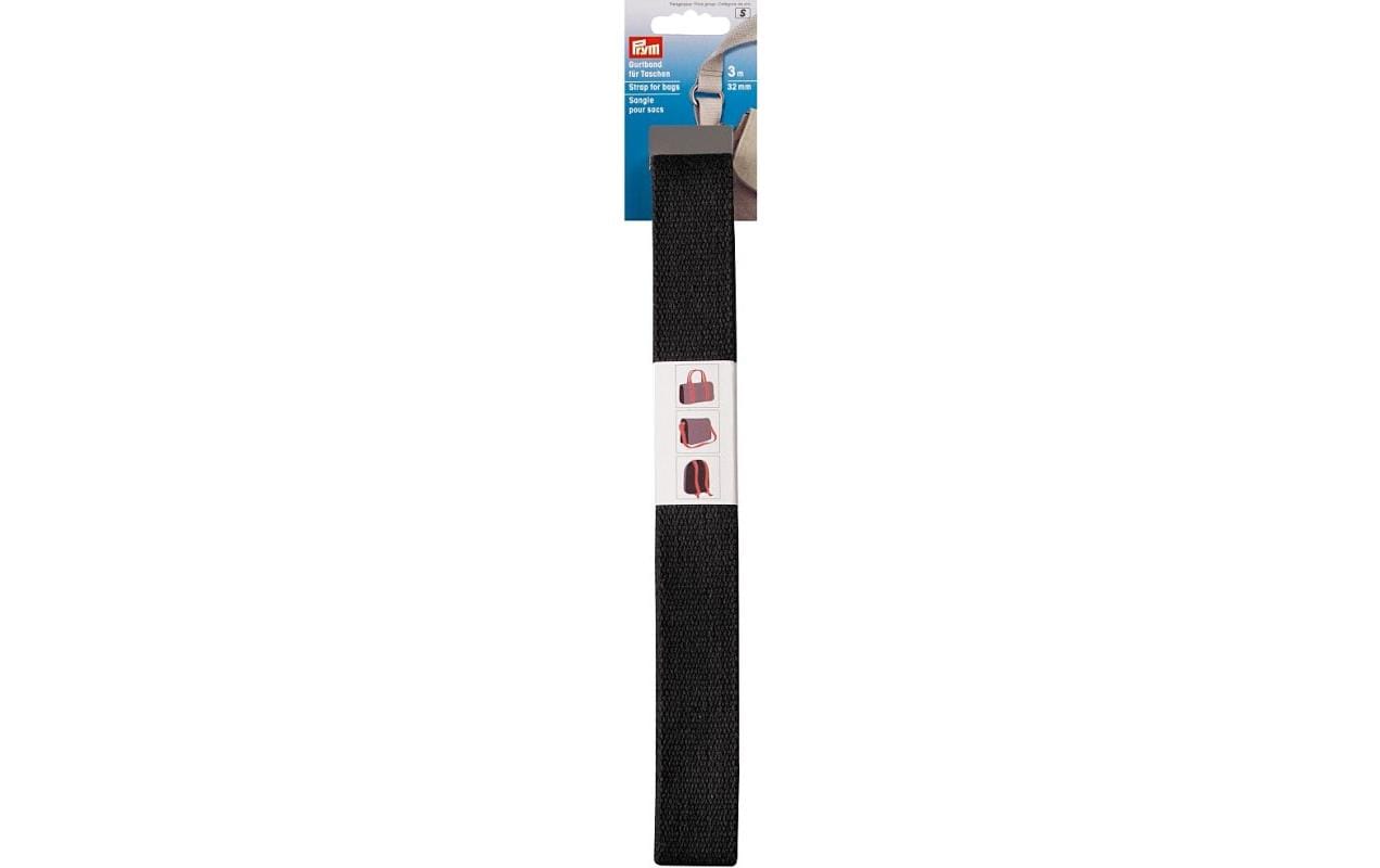 Prym Taschen-Zubehör Gurtband Schwarz, 3 m x 30 mm