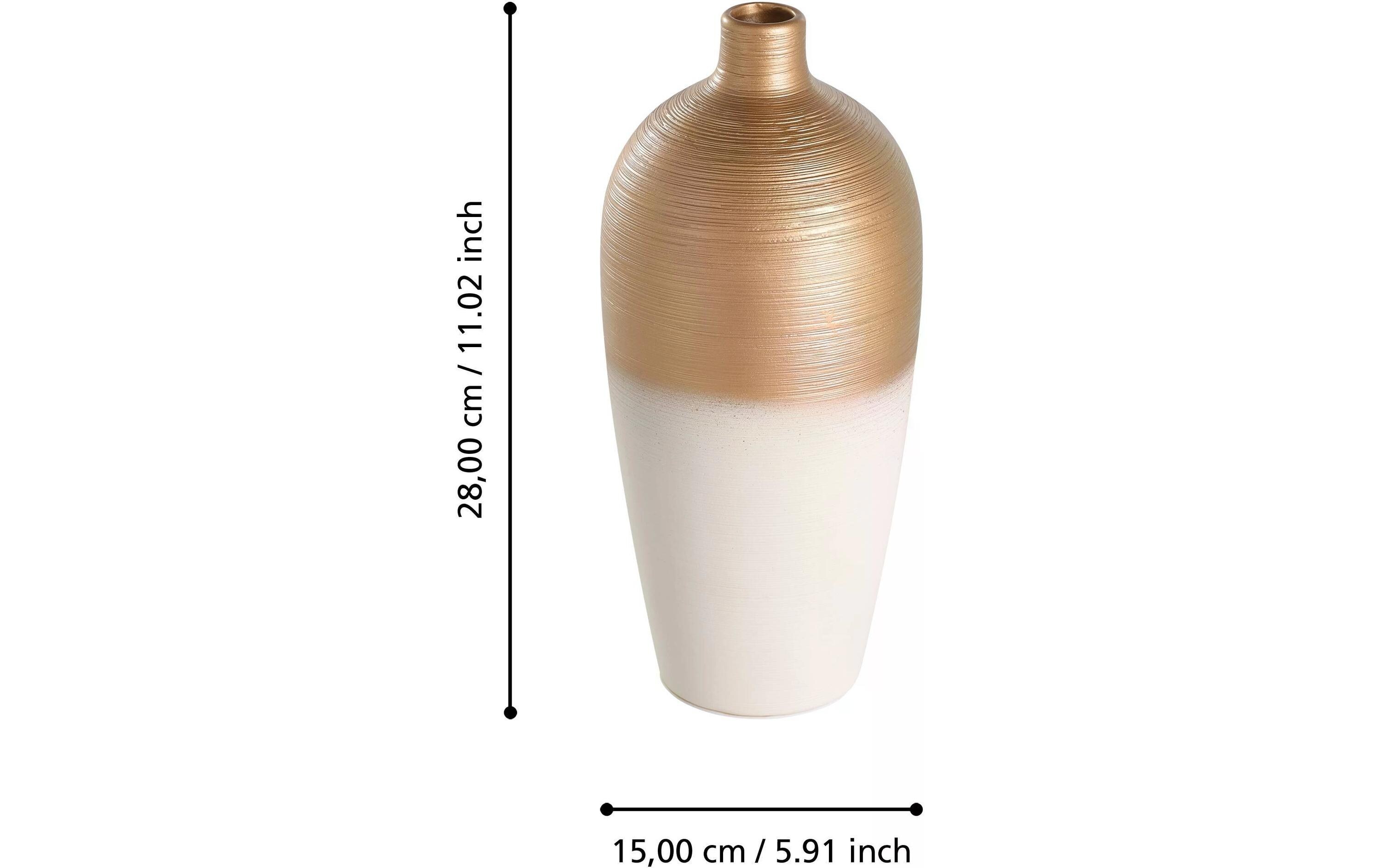 EGLO Vase Saryksu 28 cm, Gold/Weiss