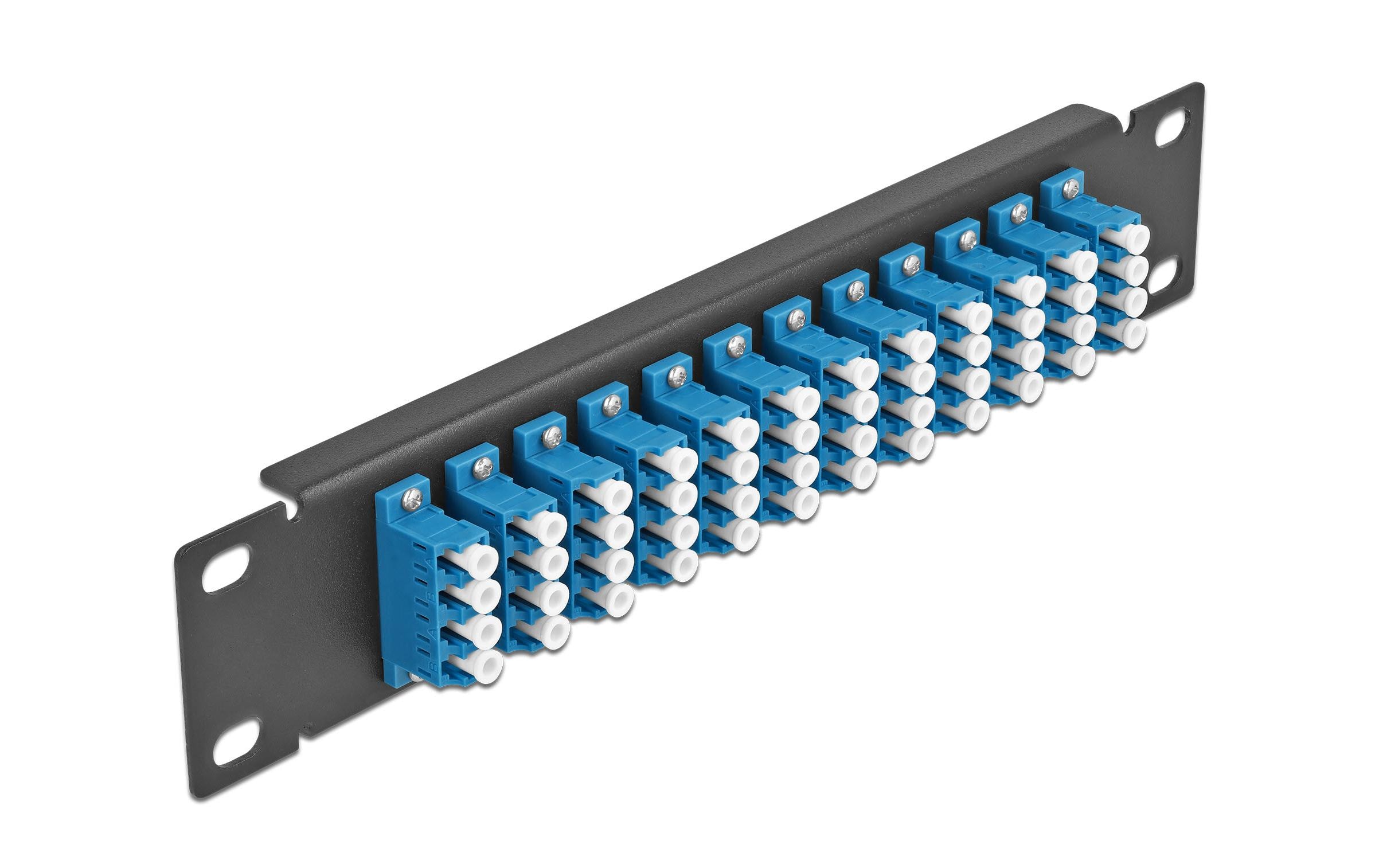 Delock Verteilerplatte 10″ LWL Patchpanel 12 Port LC Quad schwarz