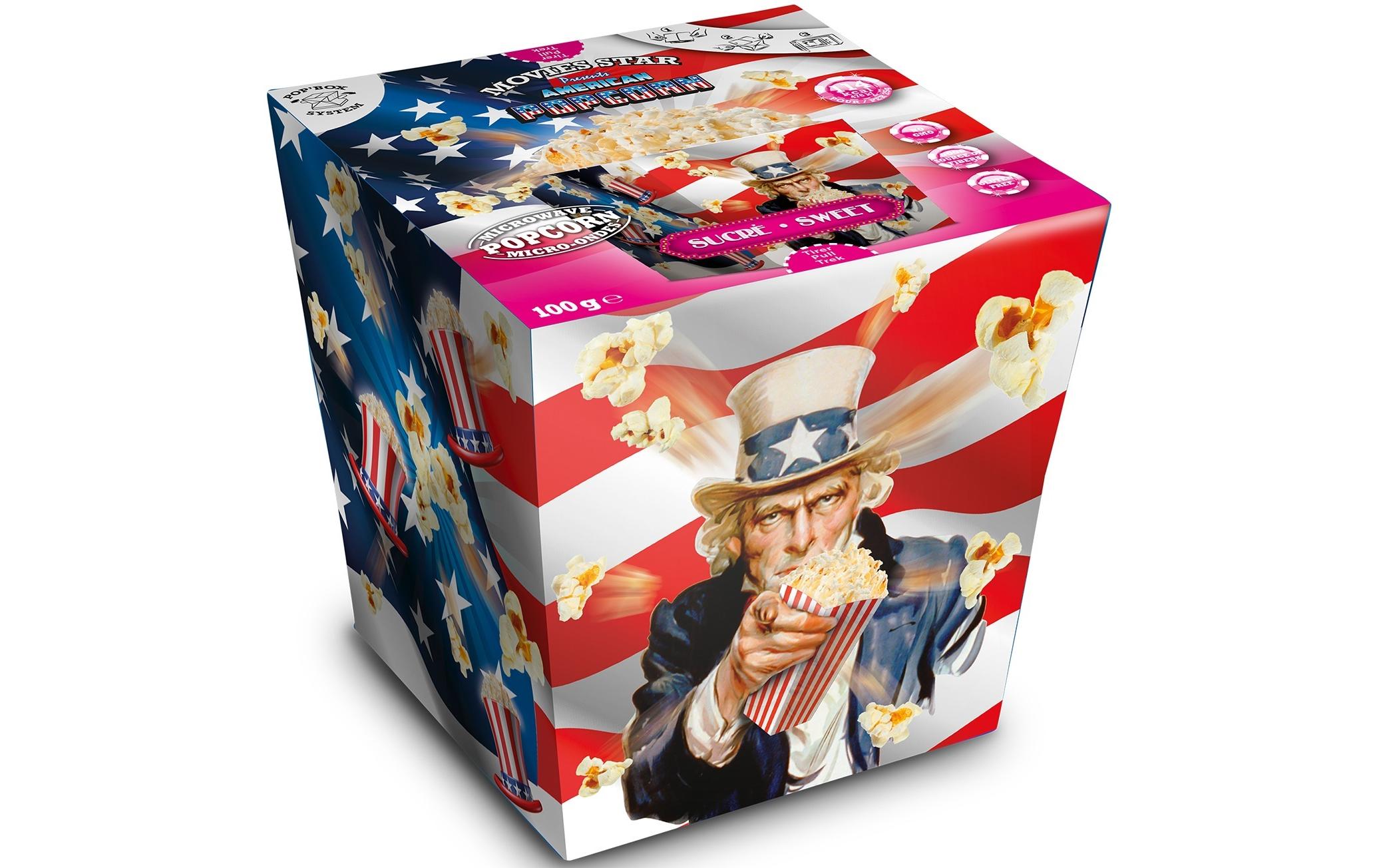 Movies Star Pop Box Mikrowellen Popcorn Zucker 2 x 100 g