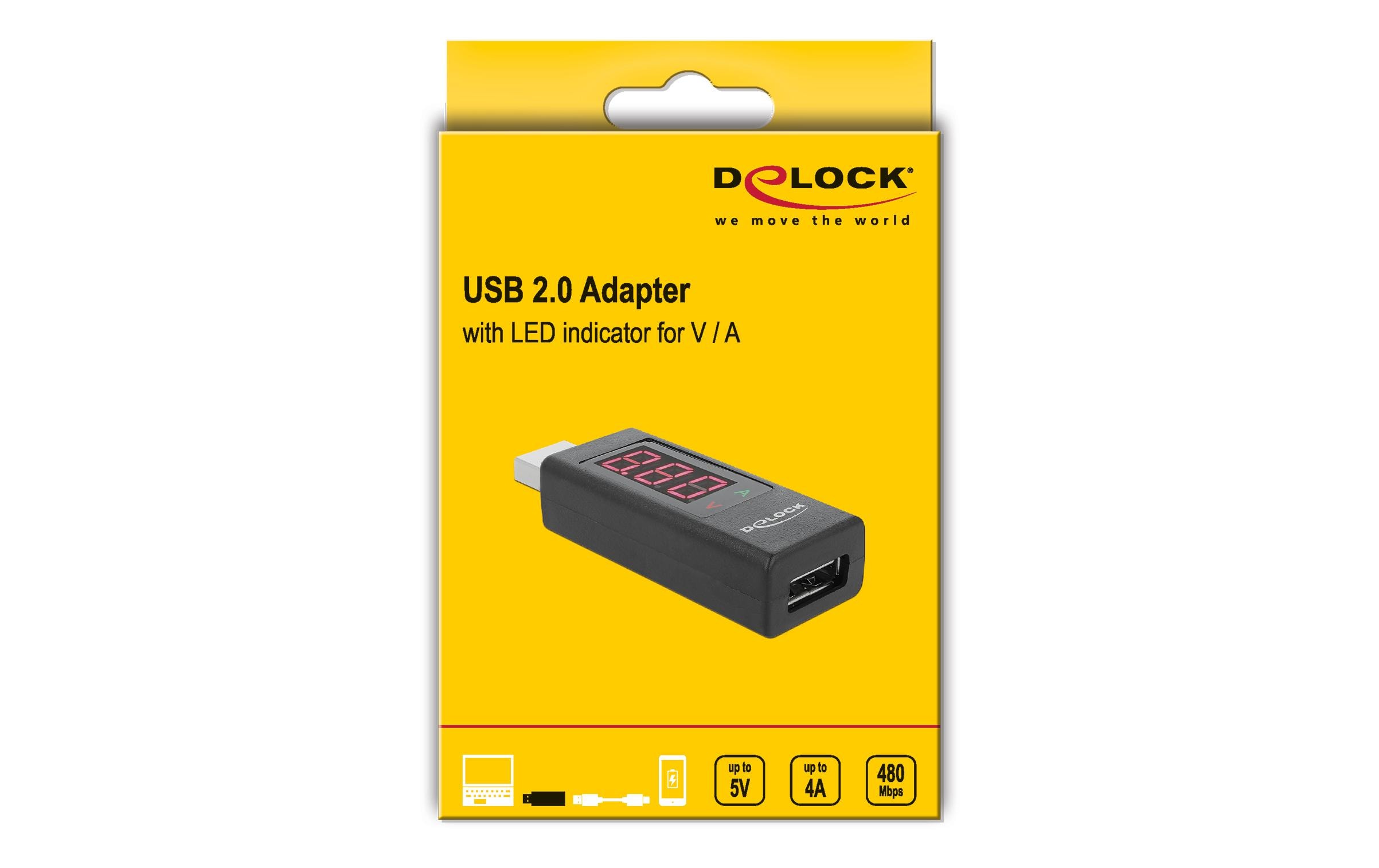 Delock Strommessadapter Volt Ampere USB-A Stecker - USB-A Buchse