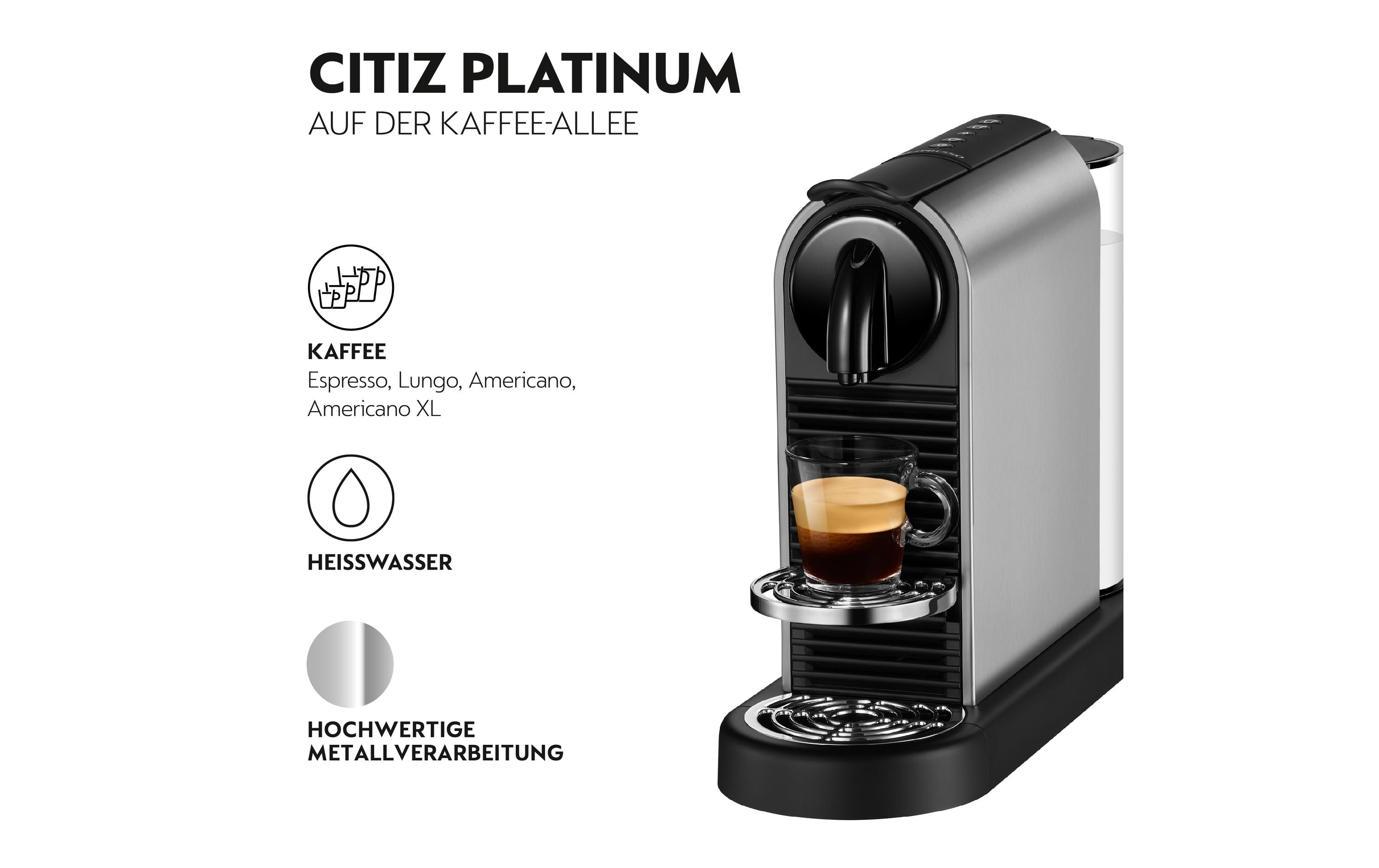 De'Longhi Kaffeemaschine Nespresso Citiz Platinum EN220.T Grau