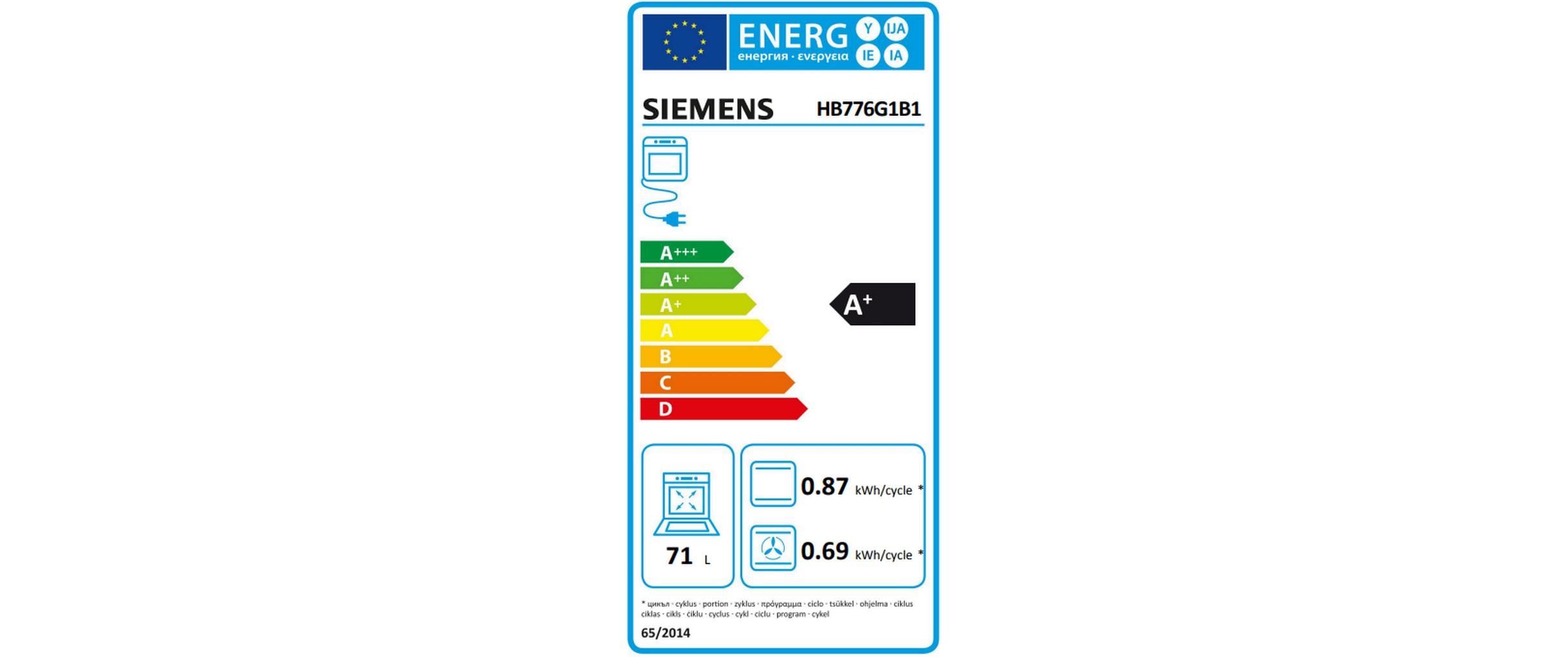 Siemens Einbaubackofen HB776G1B1 Schwarz A+