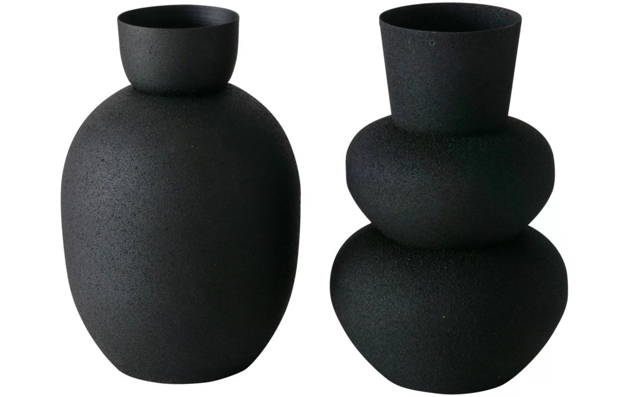 Boltze Vase Maynar 2 Stück, 17 cm, Schwarz