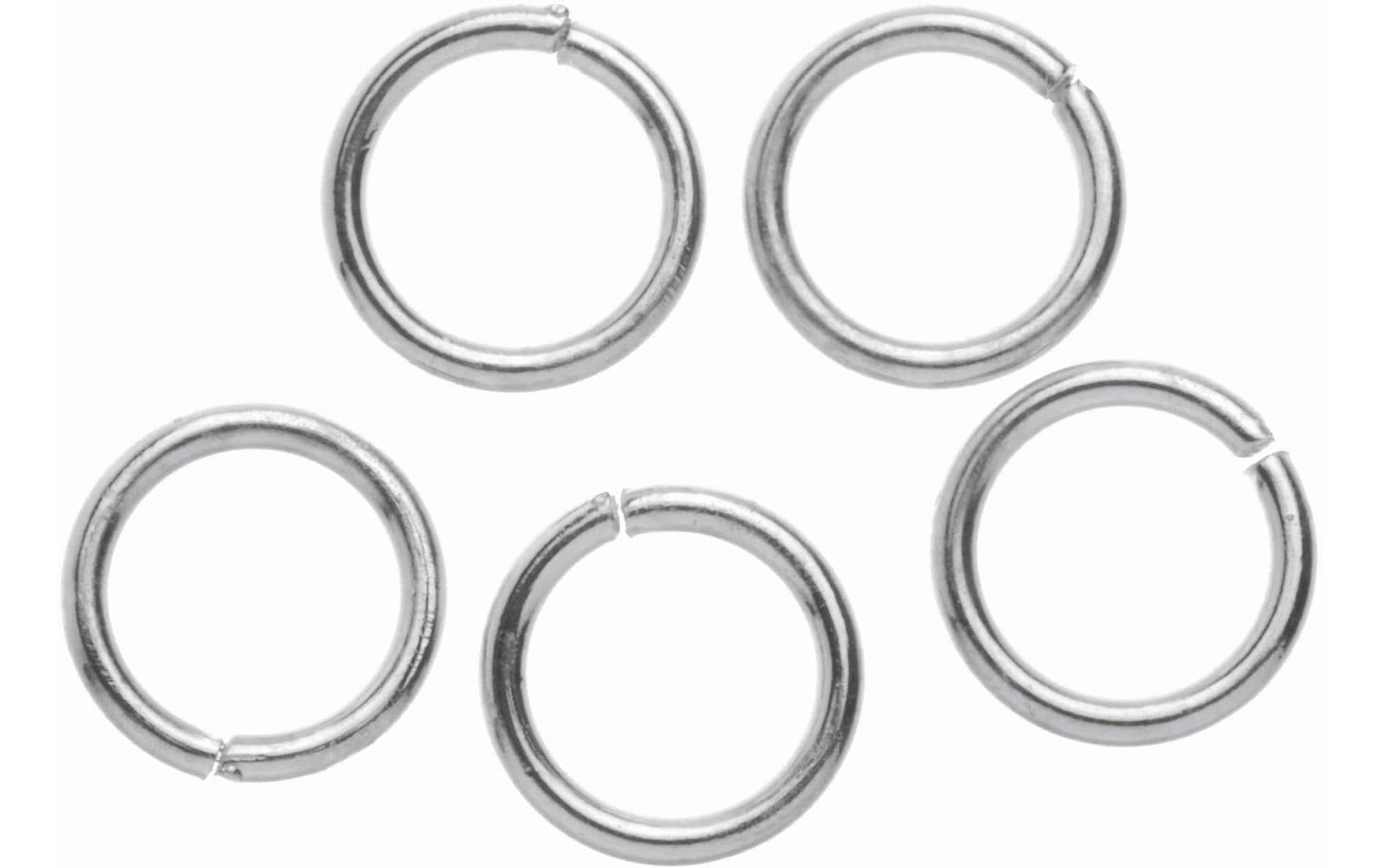 Glorex Biegering Zwischenringe 8 mm, 20 Stück, Silber