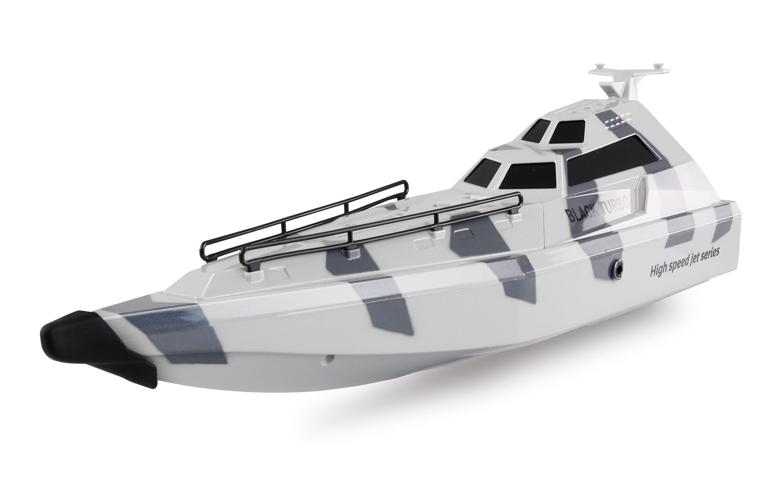 Amewi Militärboot Black Turbo Weiss, 420 mm, RTR