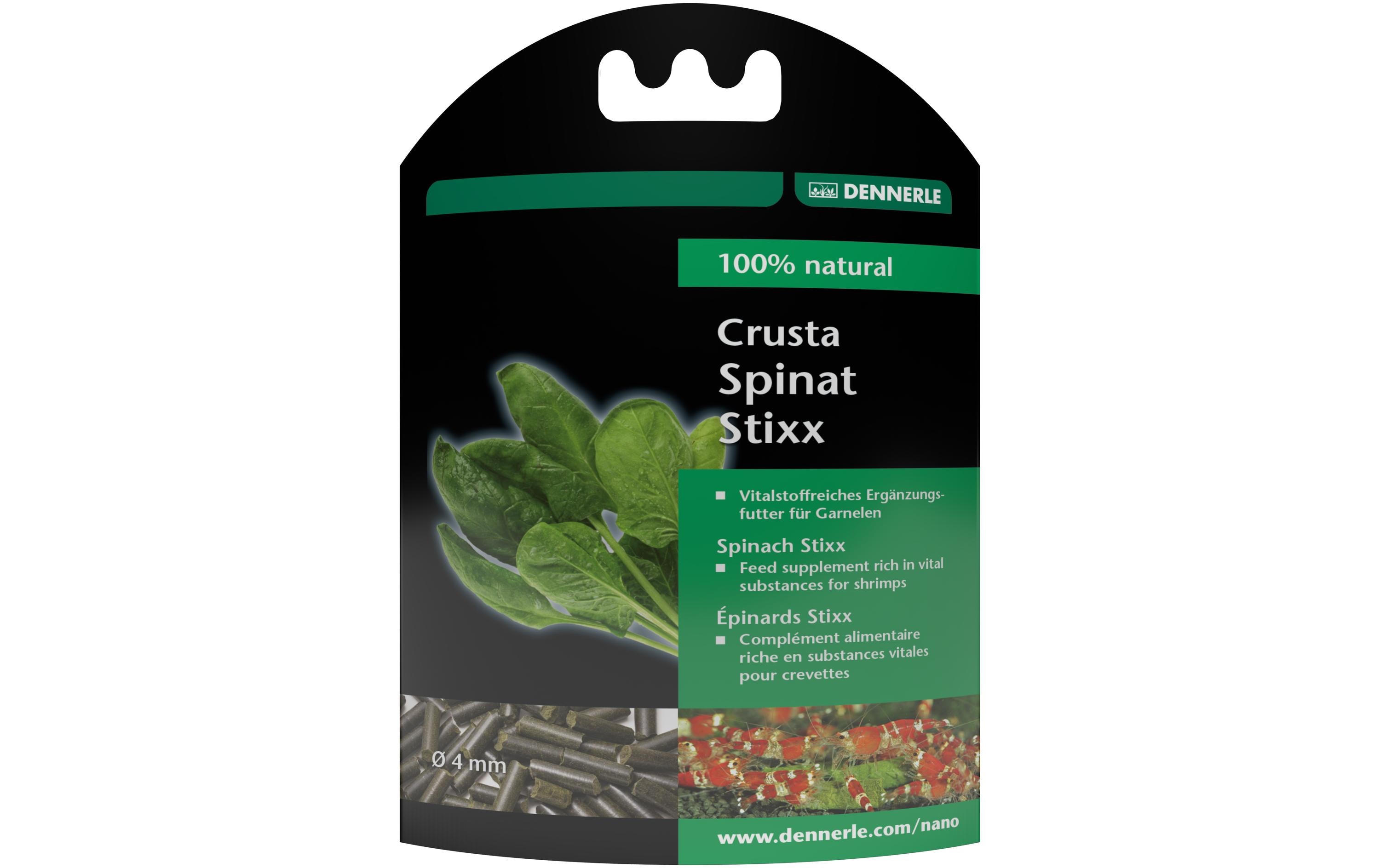 Dennerle Ergänzungsfutter Crusta Spinat Stixx, Ø 4 mm, 30 g