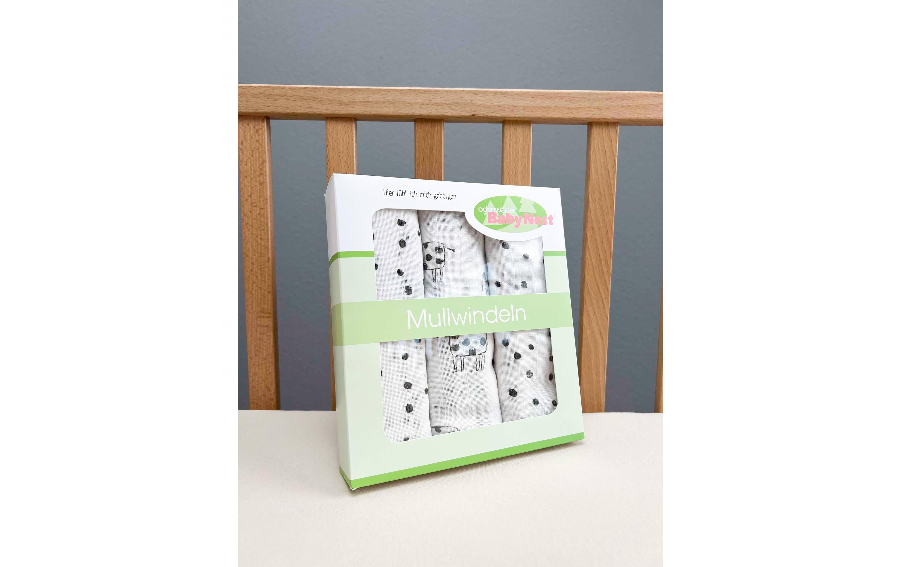 Odenwälder Mulltuch Giraffe 3er Set Anthrazit 80 x 80 cm