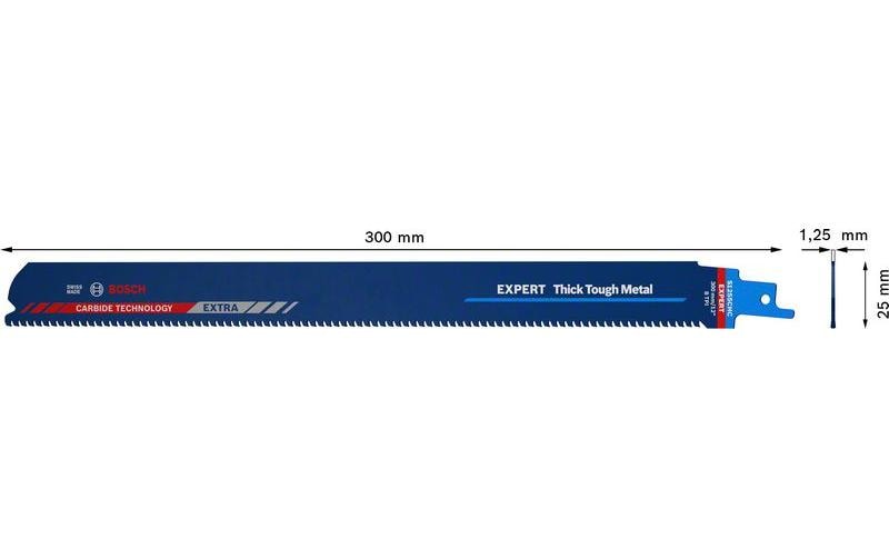 Bosch Professional Säbelsägeblatt EXPERT Thick Tough Metal S 1255 CHC, 10 Stück