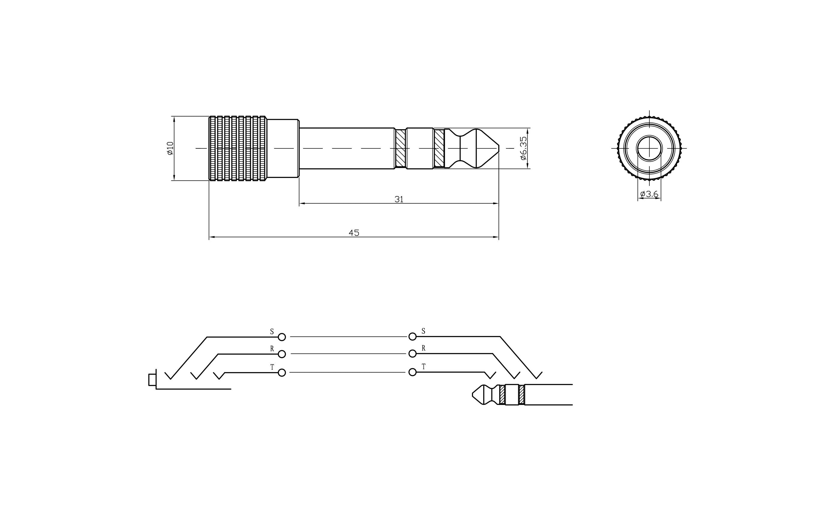 Bemero Audio-Adapter BA2001 Klinke 6,3mm male - Klinke 3,5mm female