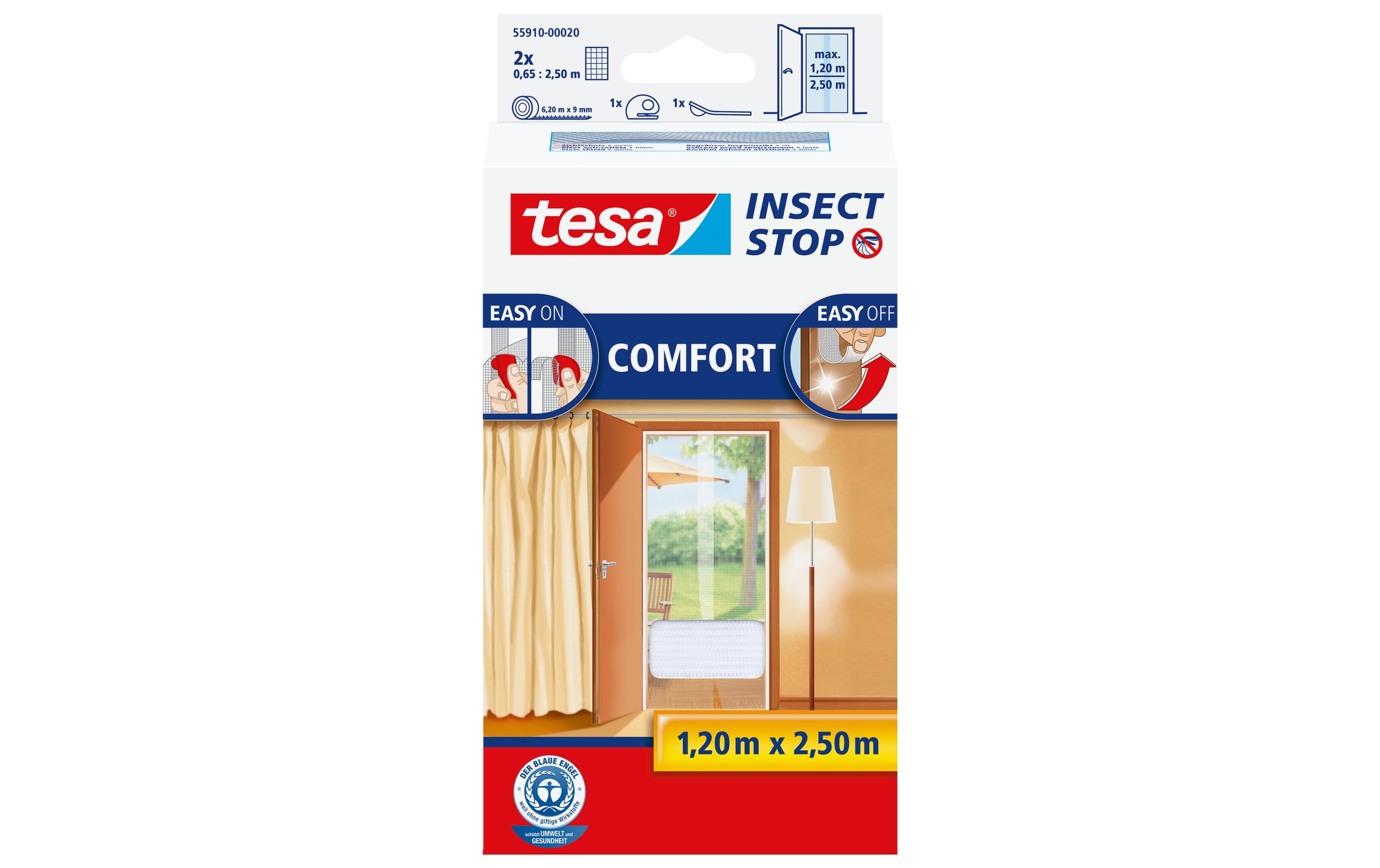 tesa Fliegengitter Insect Stop Comfort Türen weiss