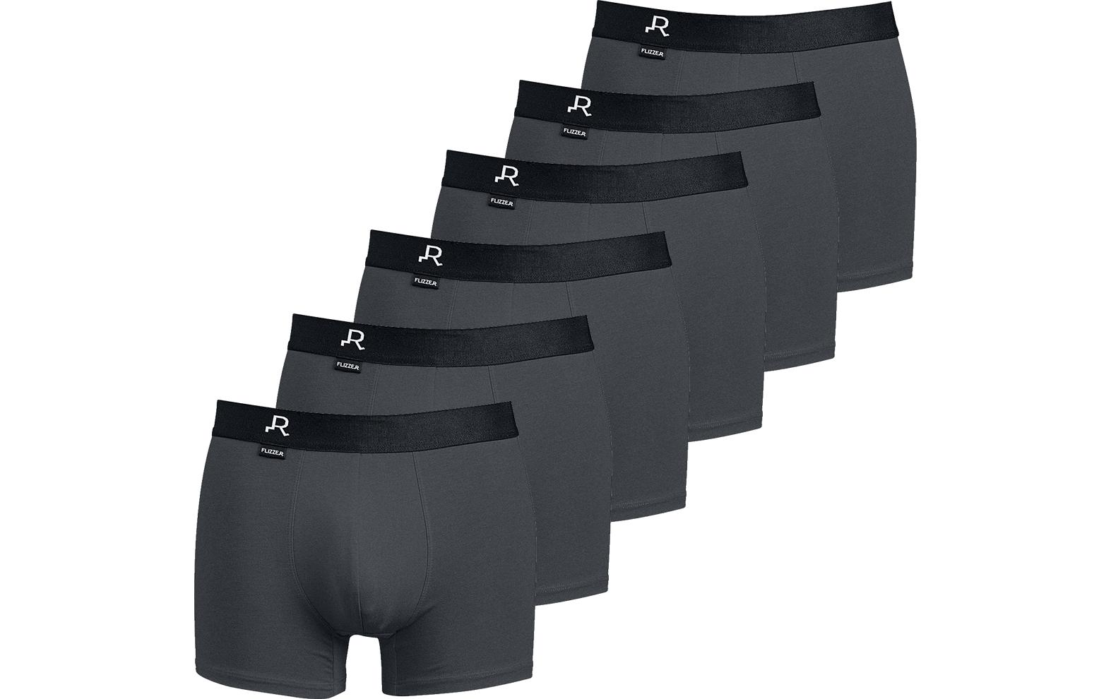 FLIZZER Unterhosen Trunk Der Macho 6er Pack Grau, XXL