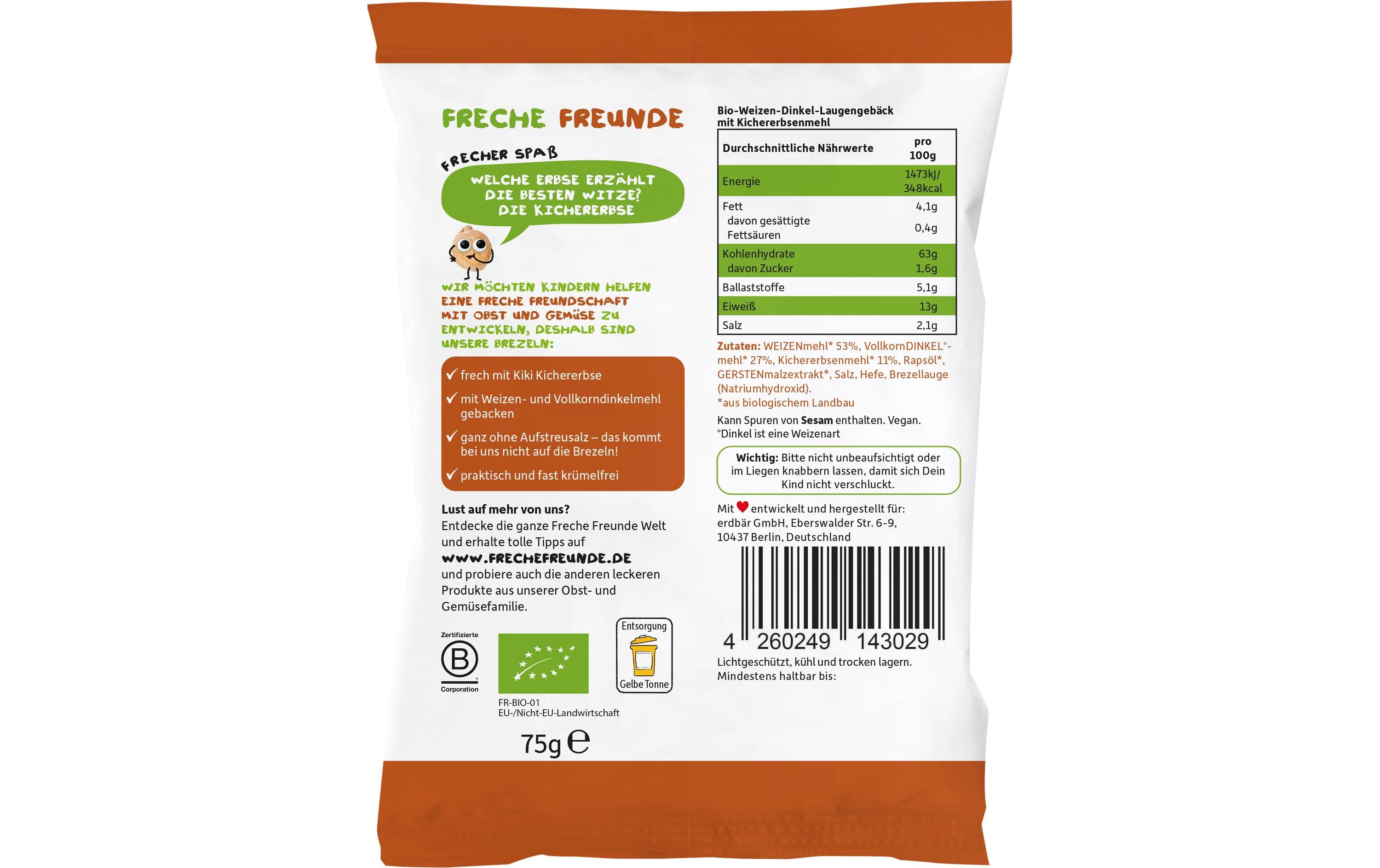 Freche Freunde Knabberspass Brezeln Kichererbsen 75 g