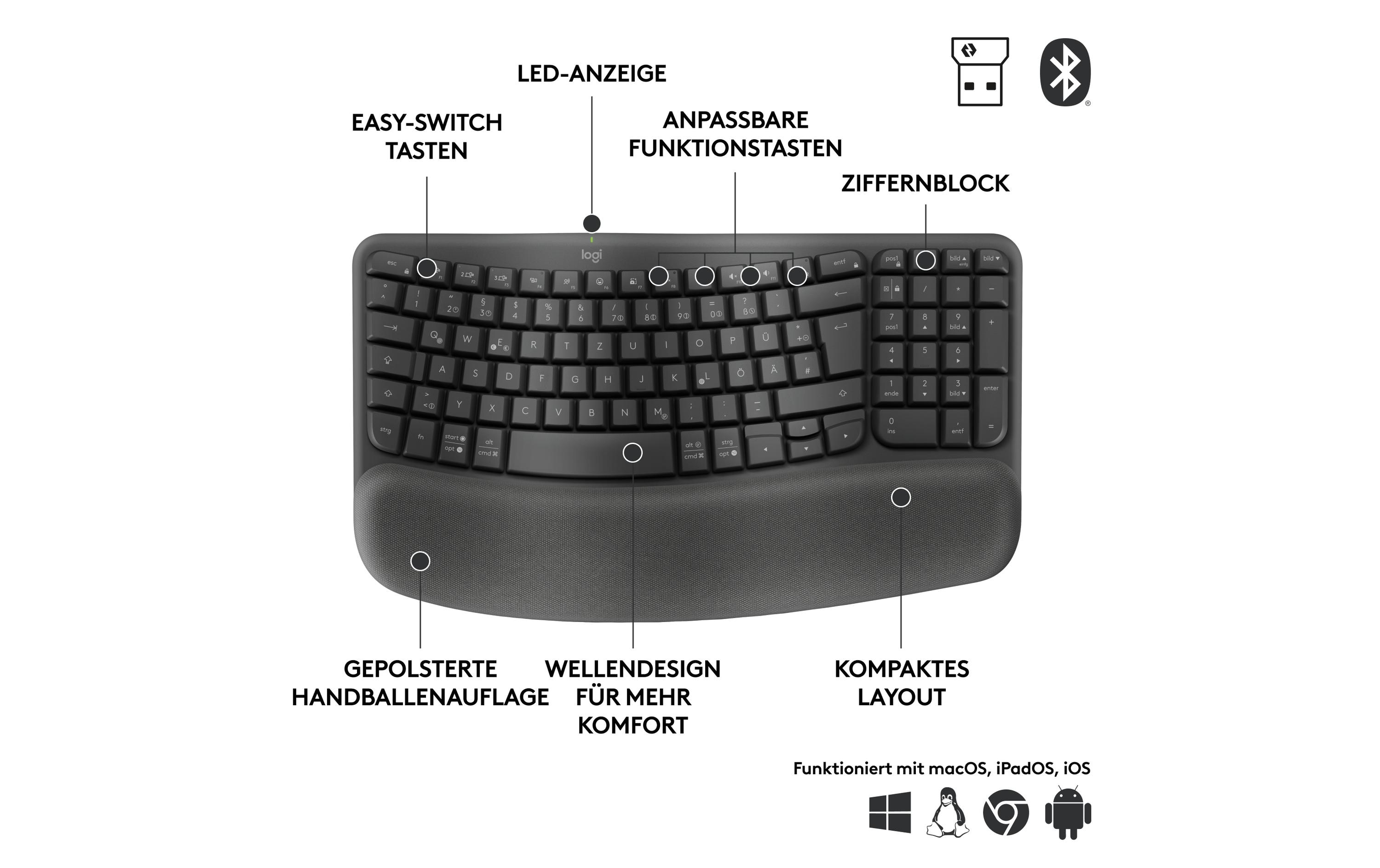 Logitech Tastatur Wave Keys for Business