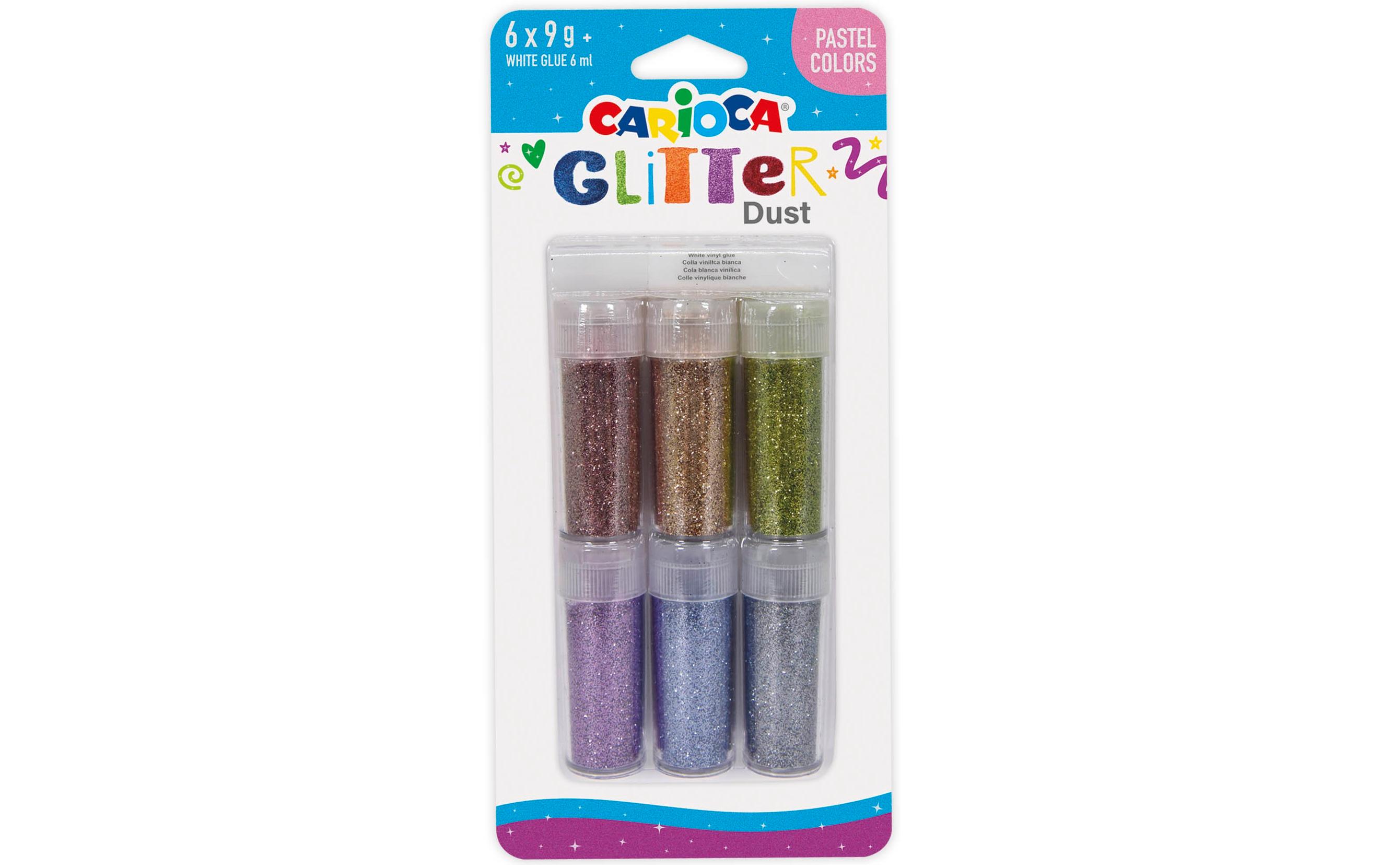 Carioca Glitzerset Pastel 6 x 9 g, Mehrfarbig