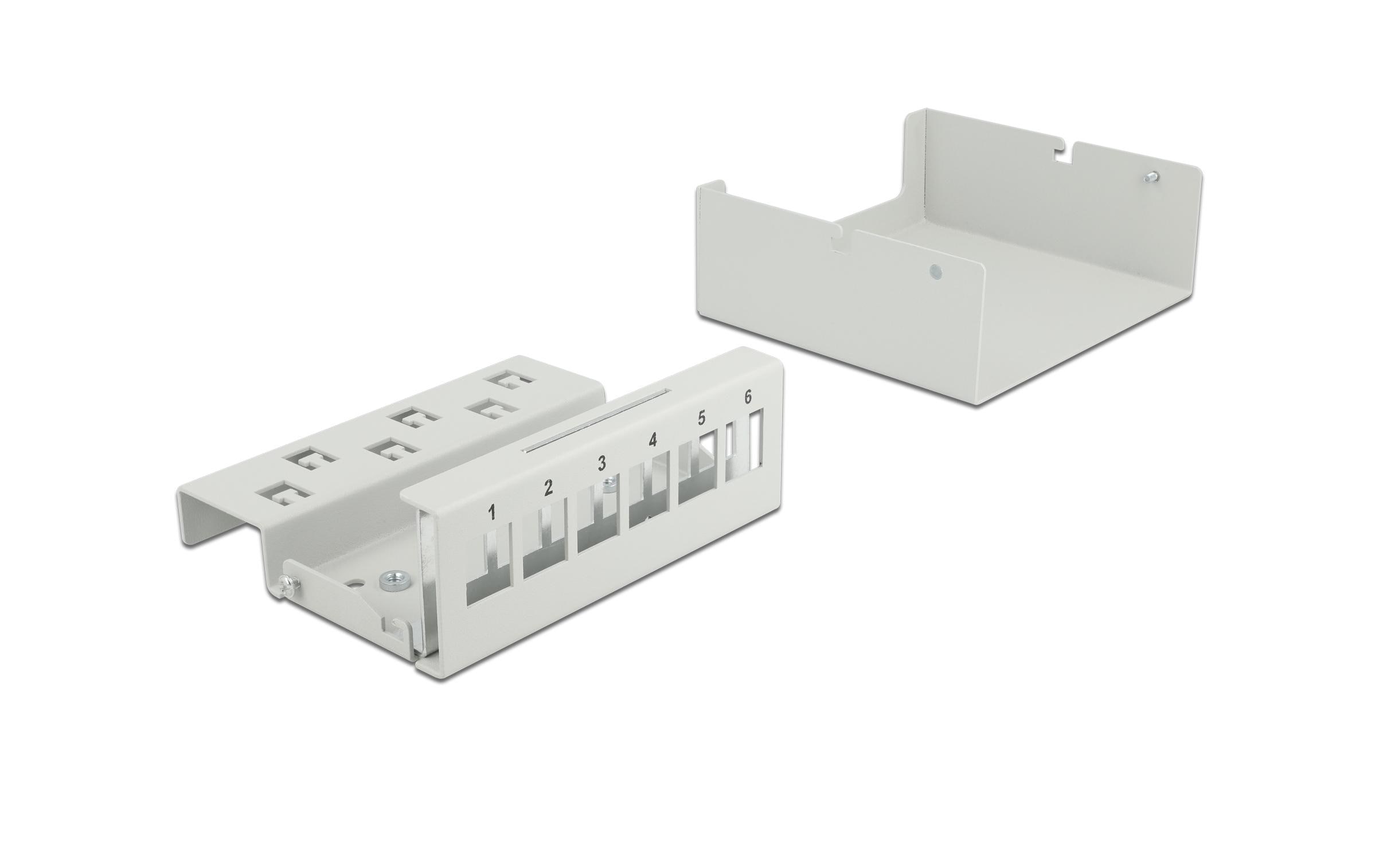 Delock Gehäuse Keystone Patchpanel 6 Port grau