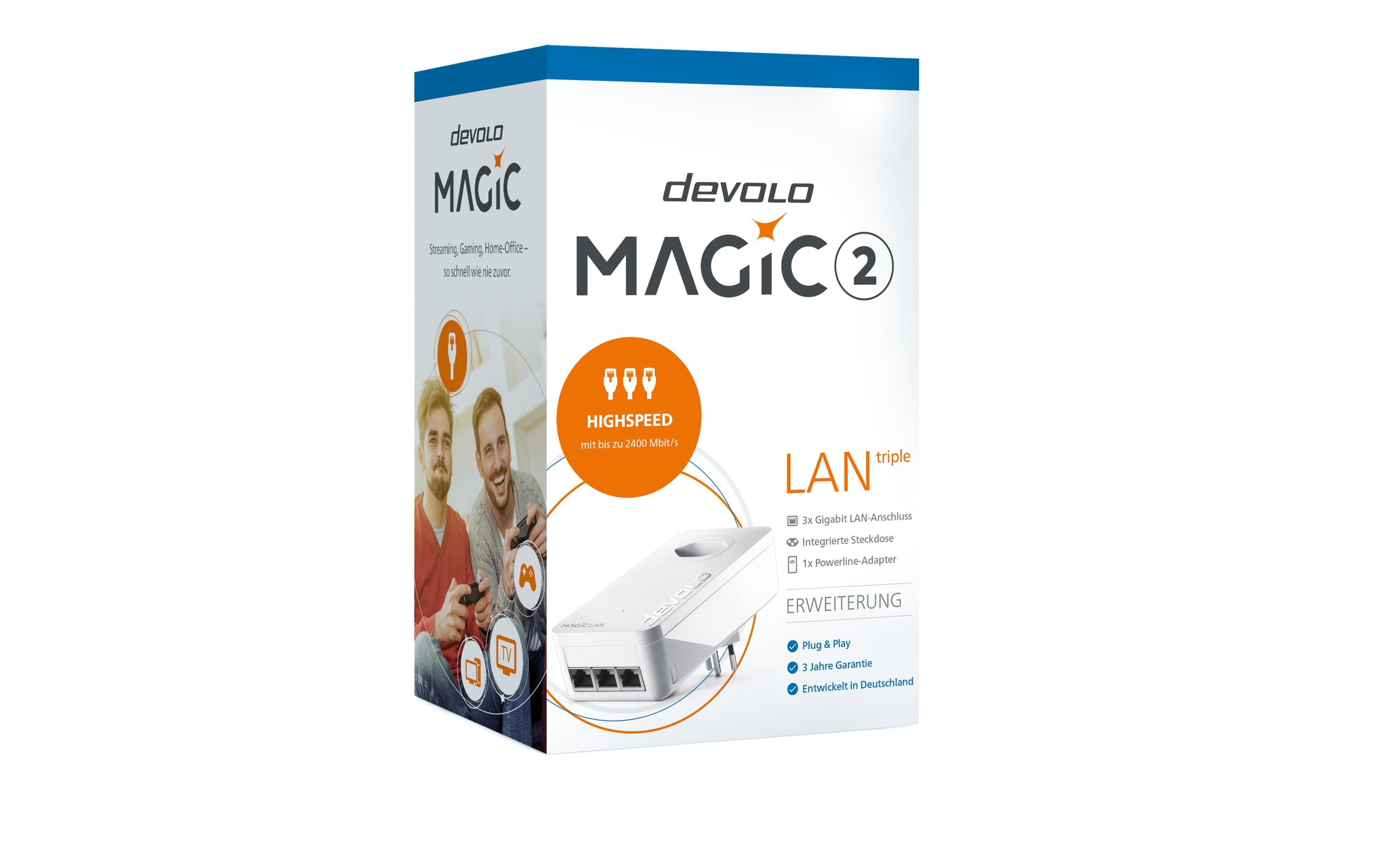 devolo Powerline Magic 2 LAN triple Erweiterungsadapter