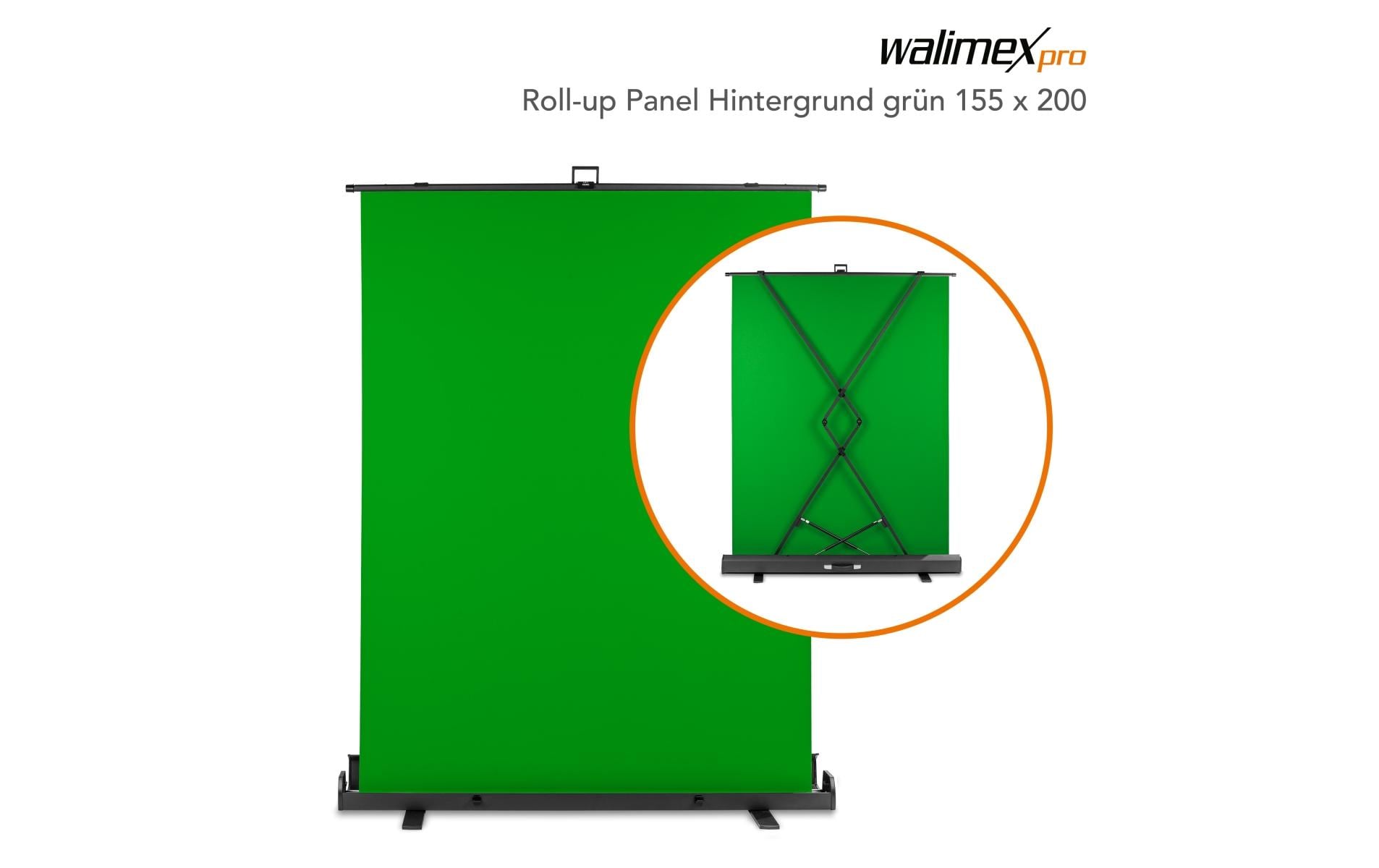 Walimex Pro Hintergrund Roll-up 155 x 200 cm Grün