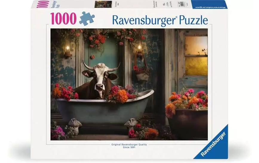 Ravensburger Puzzle The cow in the bathtub 1000 Teile