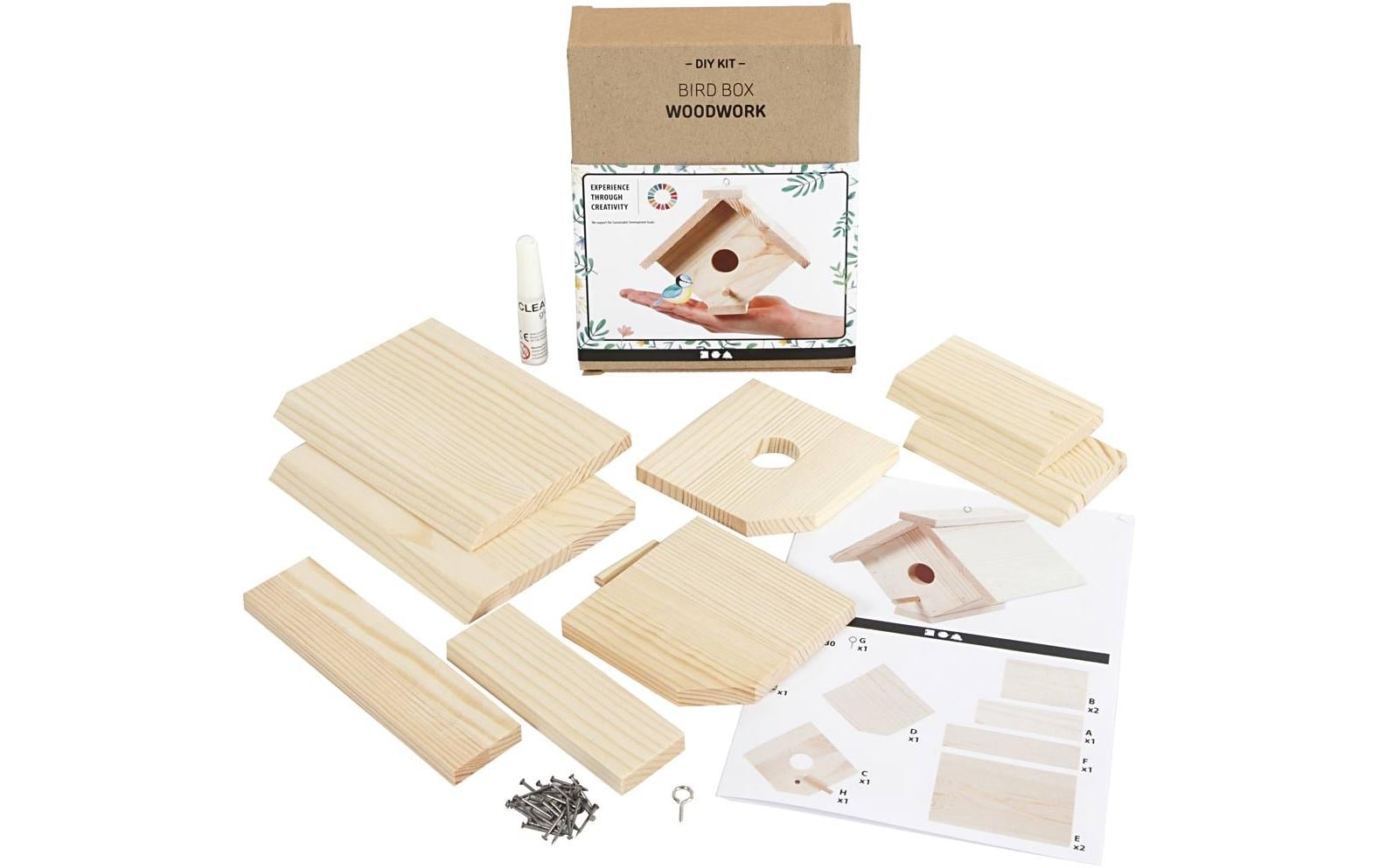 Creativ Company Holzartikel Vogelfutterhaus Set 14.5 x 16 x 13 cm