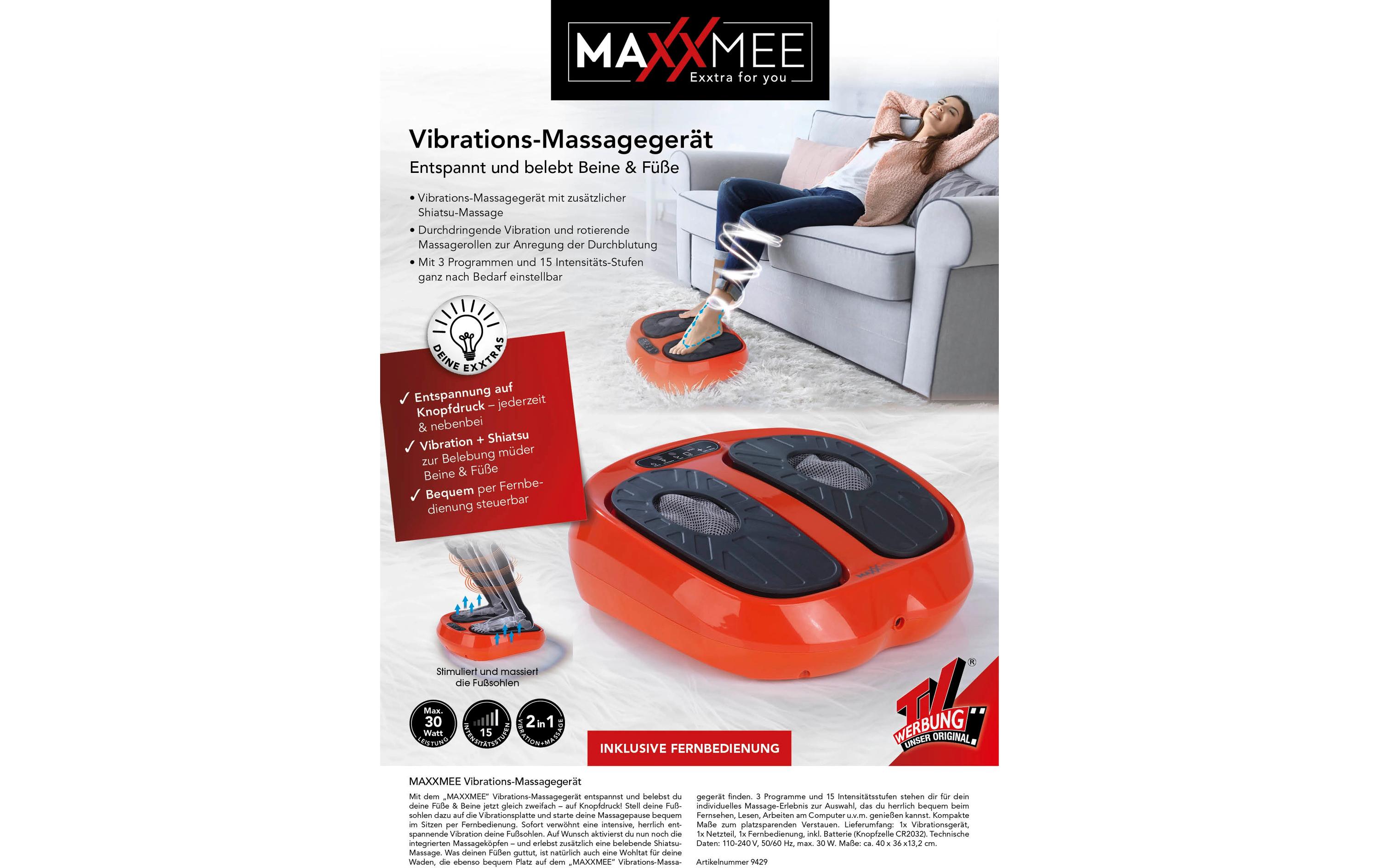 MAXXmee Massagegerät 24 V, Schwarz/Orange