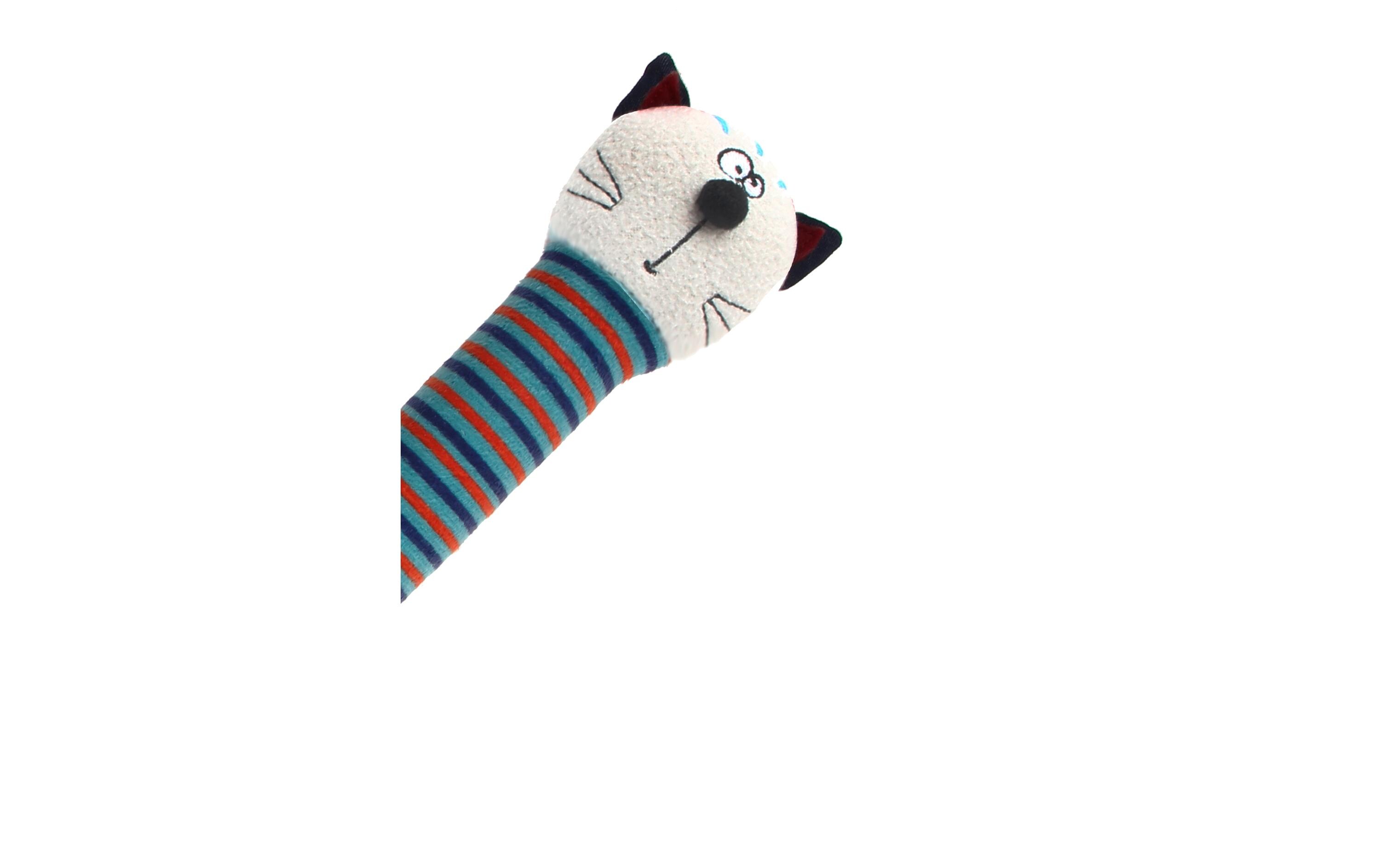 GiGwi Hunde-Spielzeug Crunchy Neck, Katze M, Blau