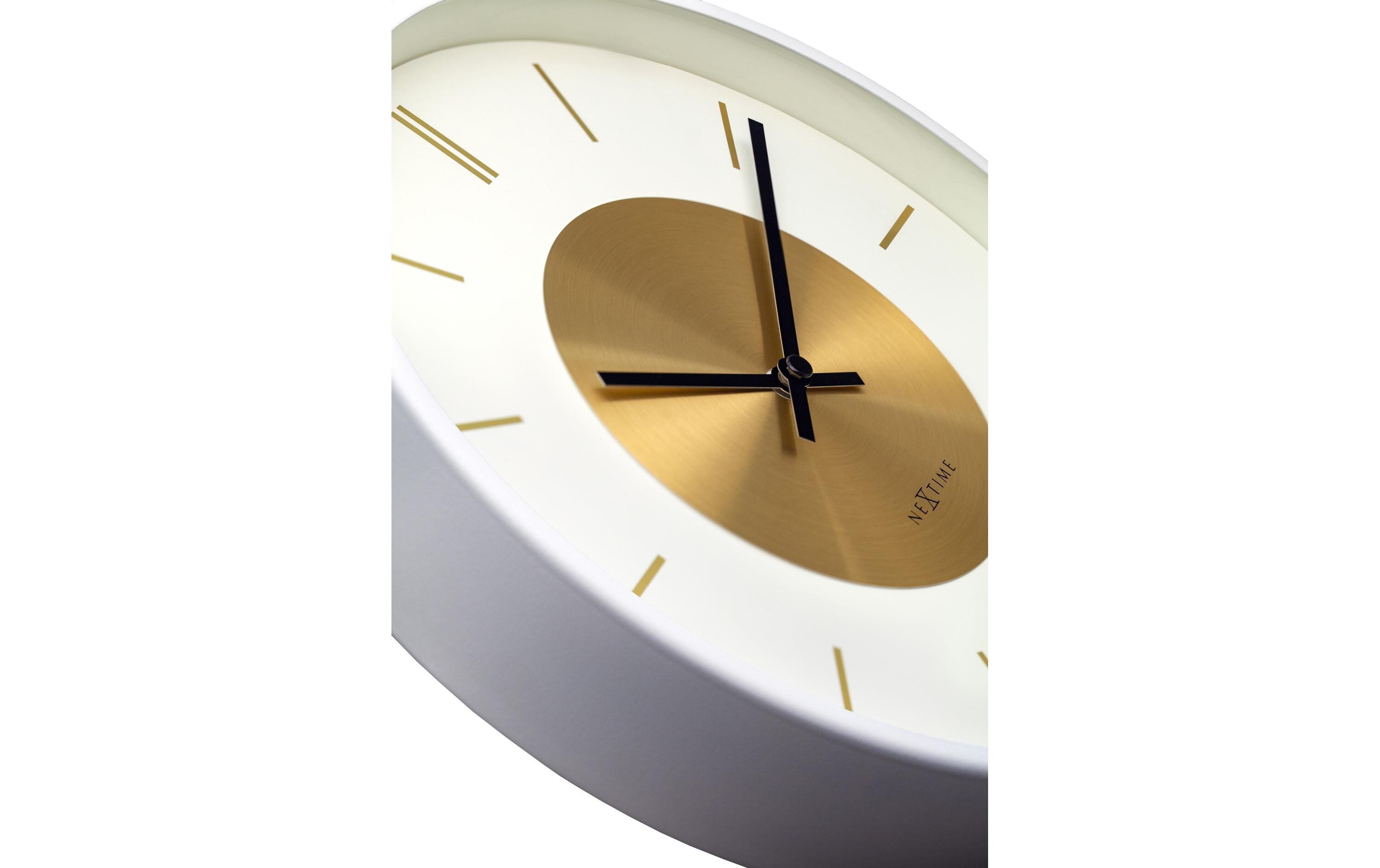 NeXtime Wanduhr Retro II Ø 25 cm, Gold/Weiss