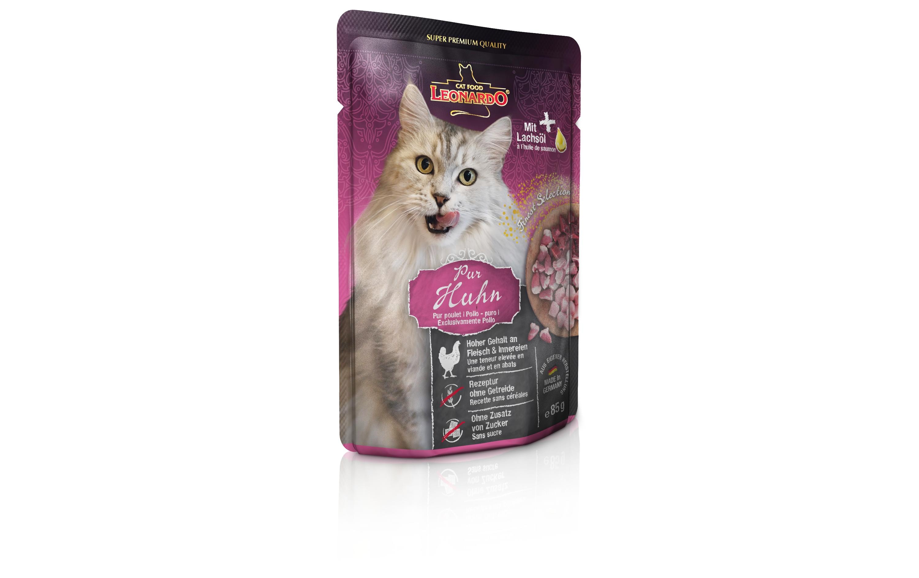 Leonardo Cat Food Nassfutter Huhn Pur, 85 g