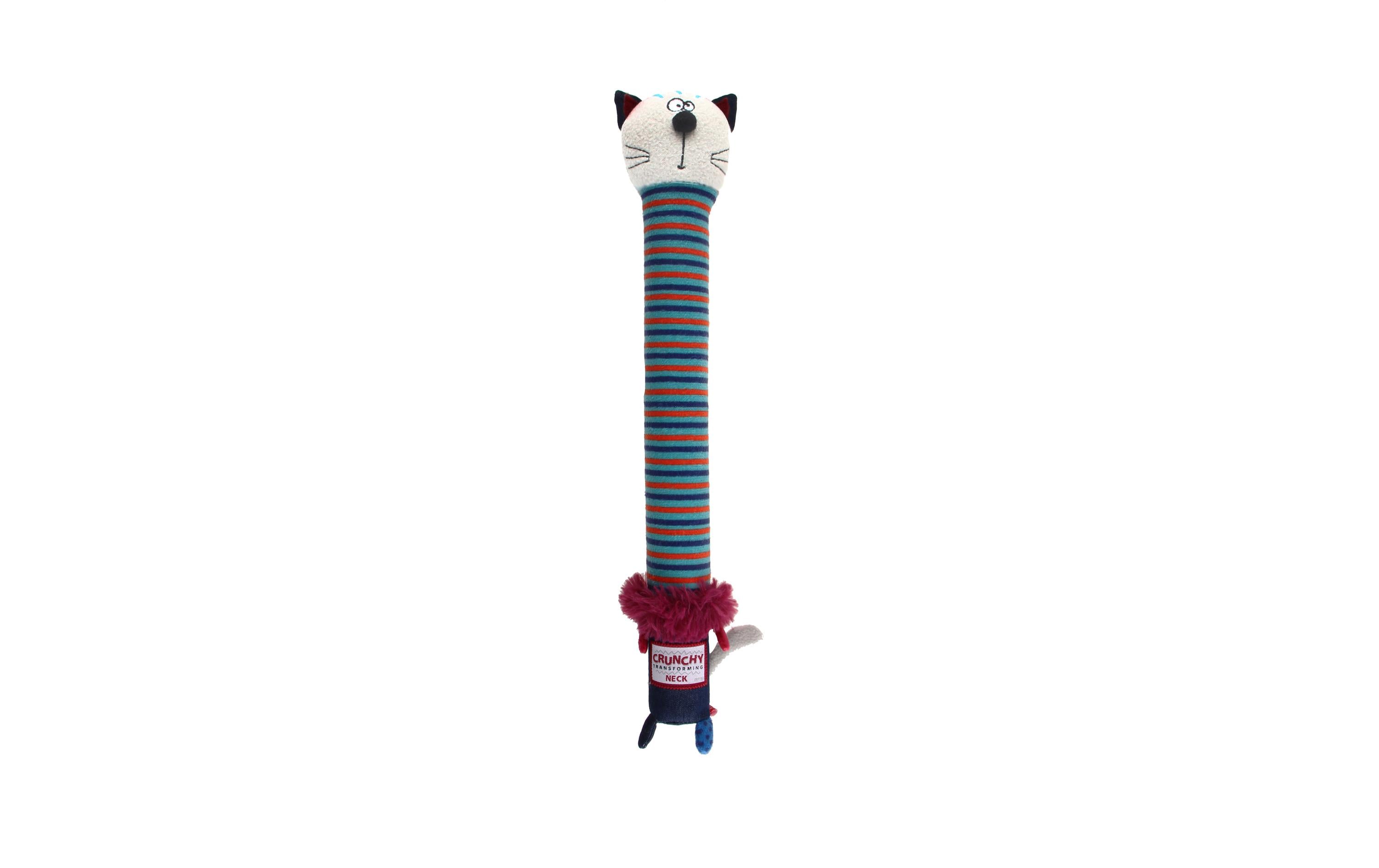 GiGwi Hunde-Spielzeug Crunchy Neck, Katze M, Blau