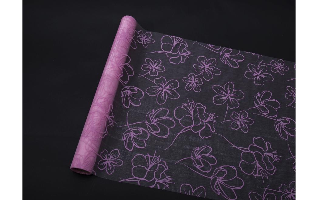 Dameco Stoff Organza Blumen 65 cm x 120 cm, Pink