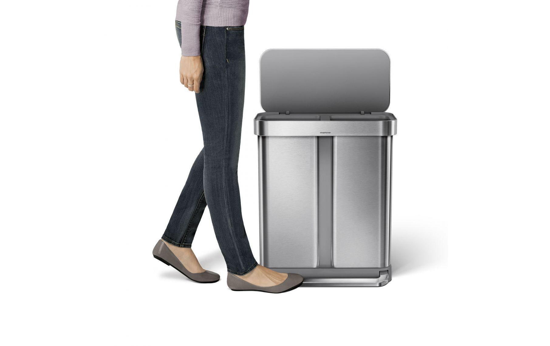 Simplehuman Recyclingbehälter CW2025 58 Liter, Silber